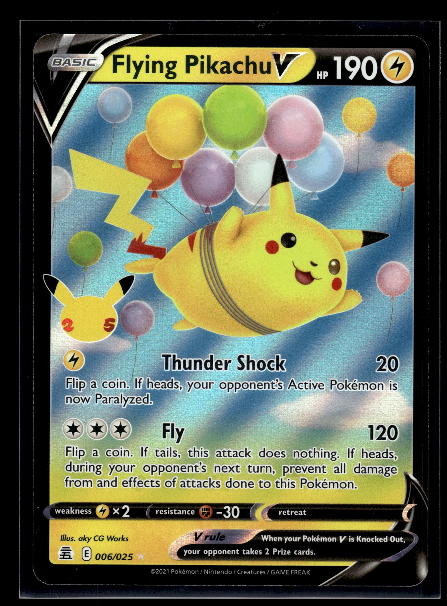 Flying Pikachu V #006/025 Celebrations NM