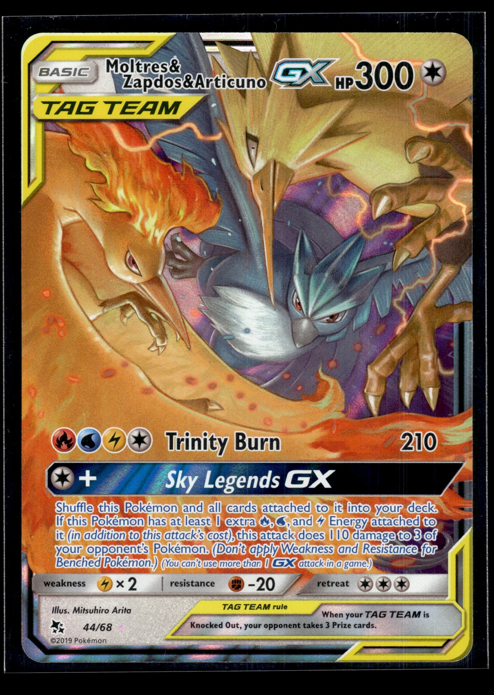 Moltres & Zapdos & Articuno GX #44/68 Hidden Fates VLP