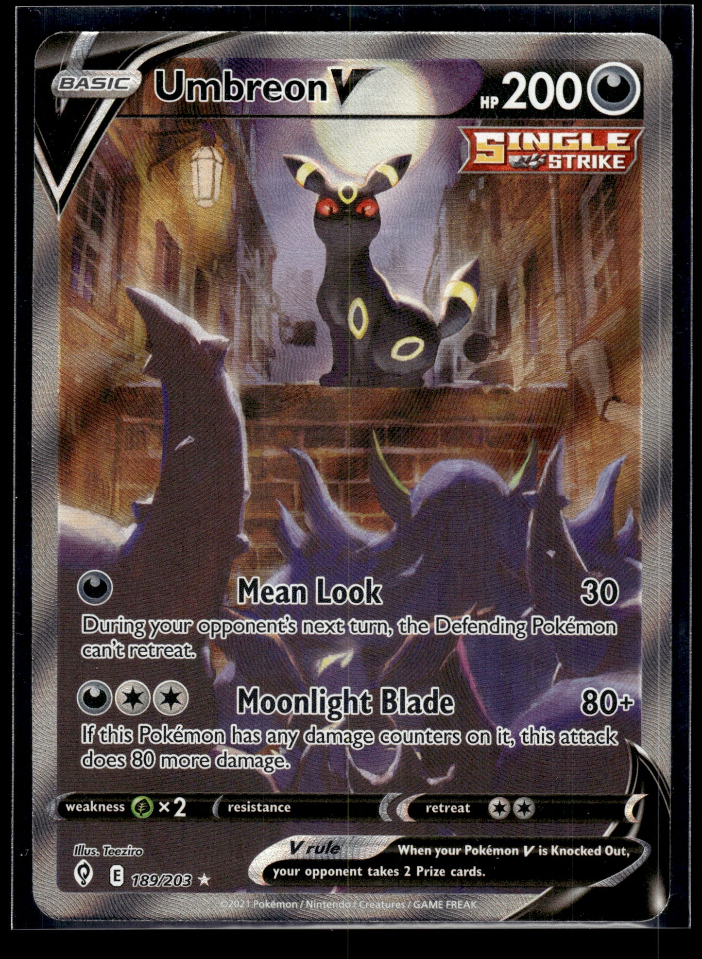 Umbreon V (Alt Art) #189/203 Evolving Skies VLP