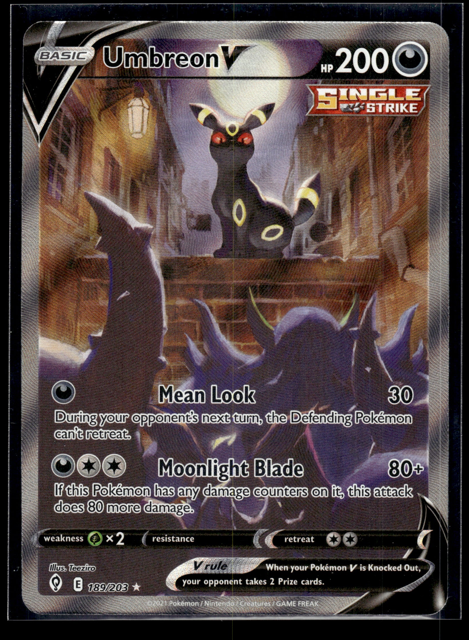 Umbreon V (Alt Art) #189/203 Evolving Skies VLP