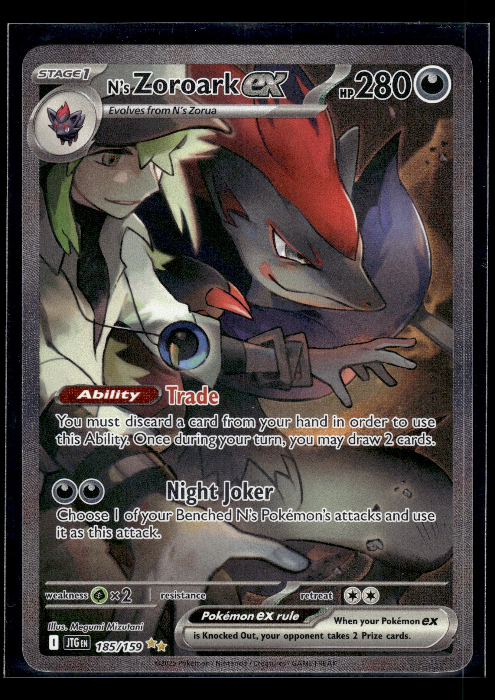N's Zoroark ex #185/159 Journey Together NM
