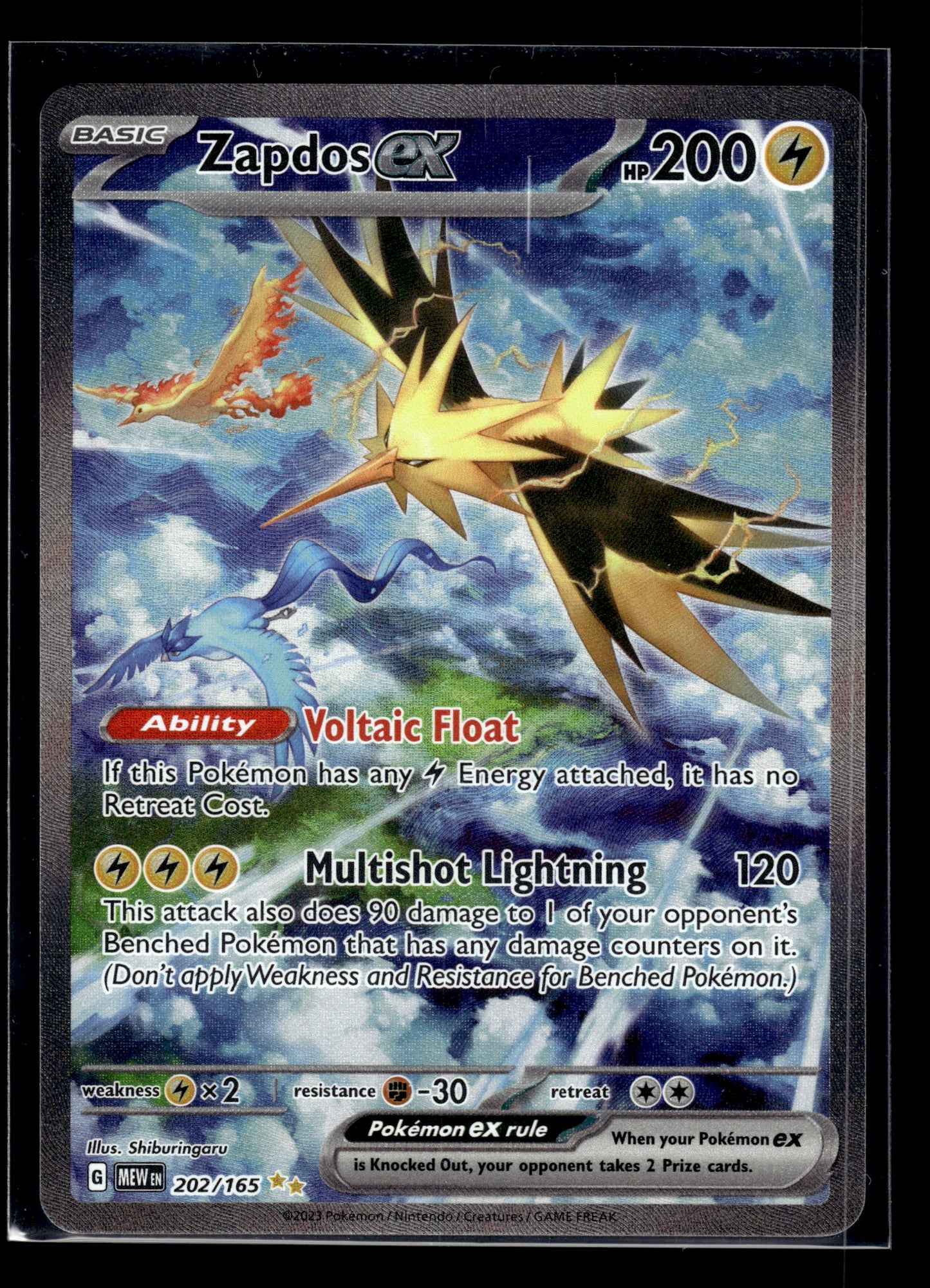 Zapdos ex #202/165 Scarlet & Violet 151 LP