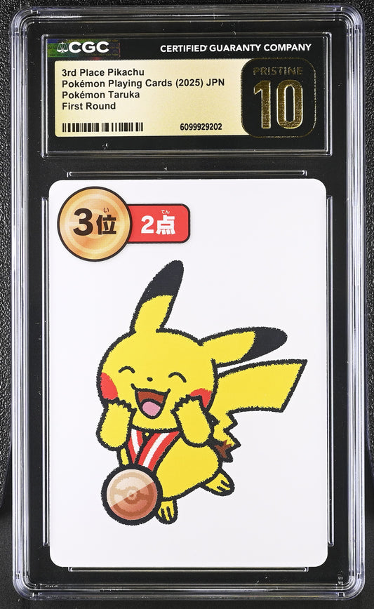CGC 10 3rd Place Pikachu Pokémon Taruka