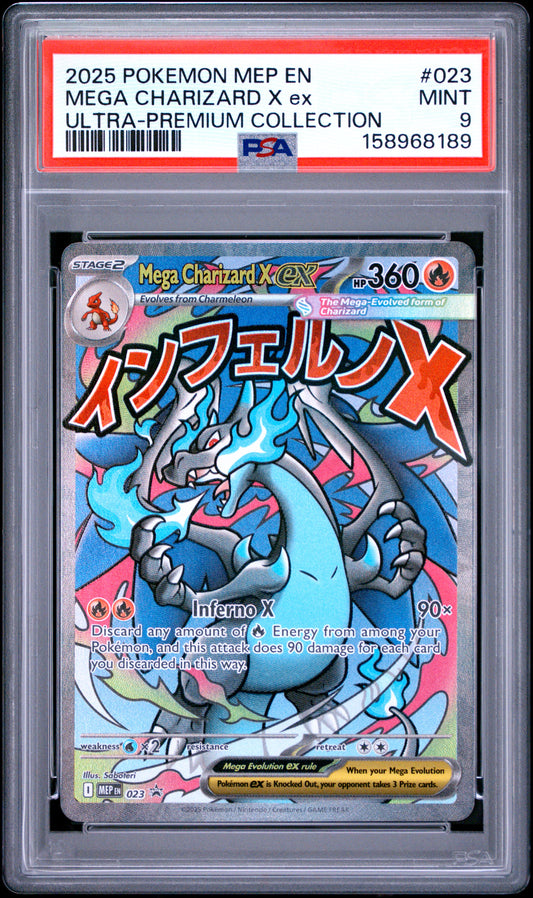 PSA 9 Mega Charizard X Ex #023 Black Star Promo