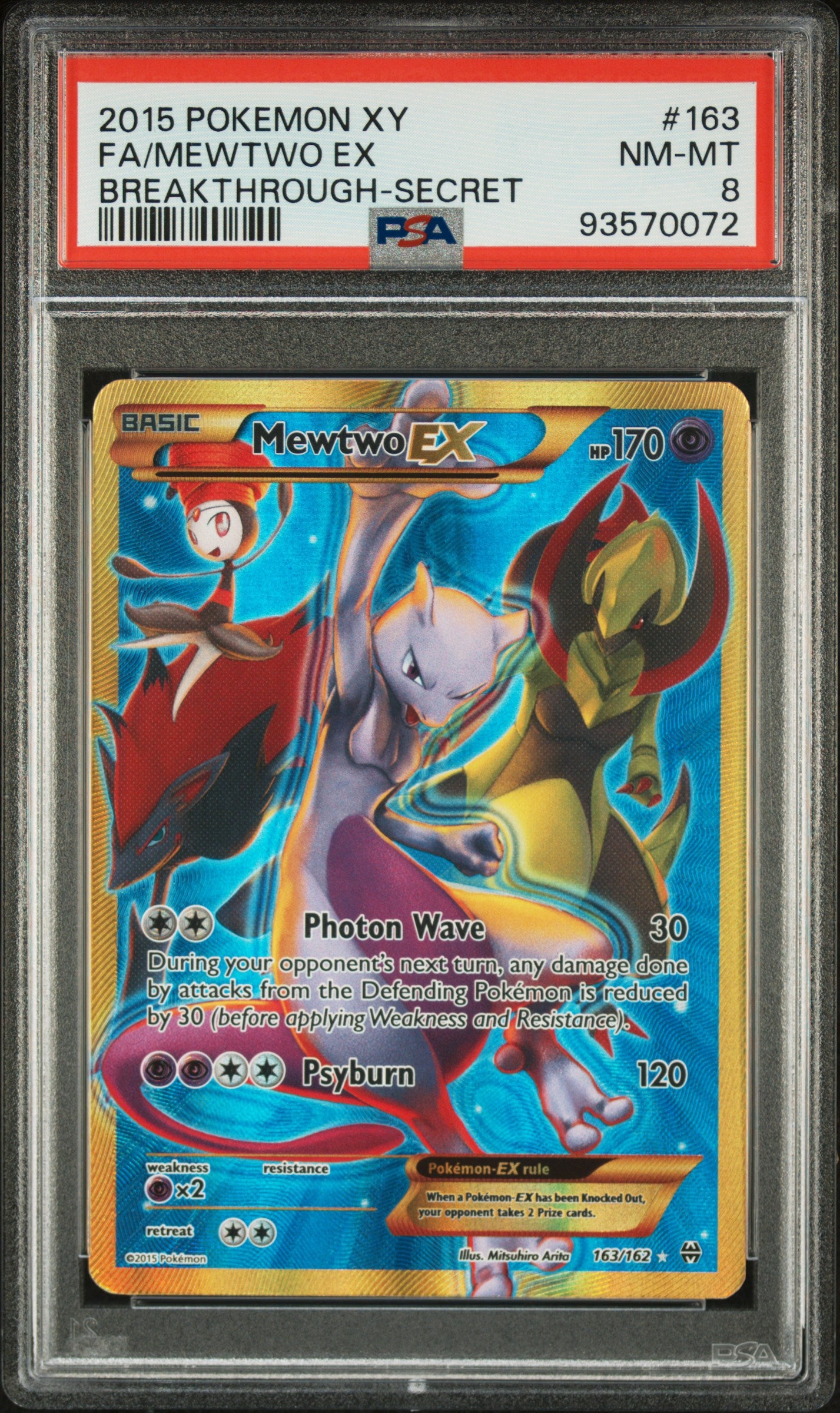 PSA 8 Mewtwo Ex #163 Breakthrough