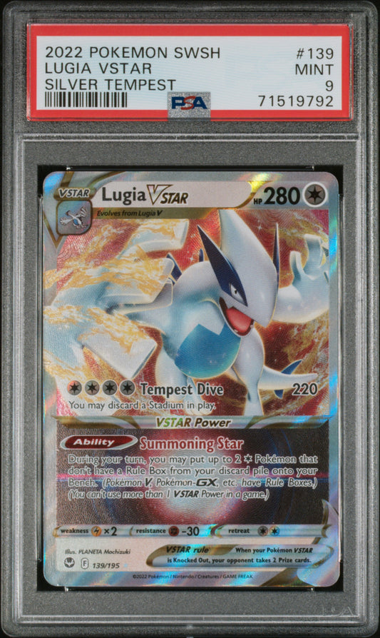 PSA 9 Lugia Vstar #139 Silver Tempest