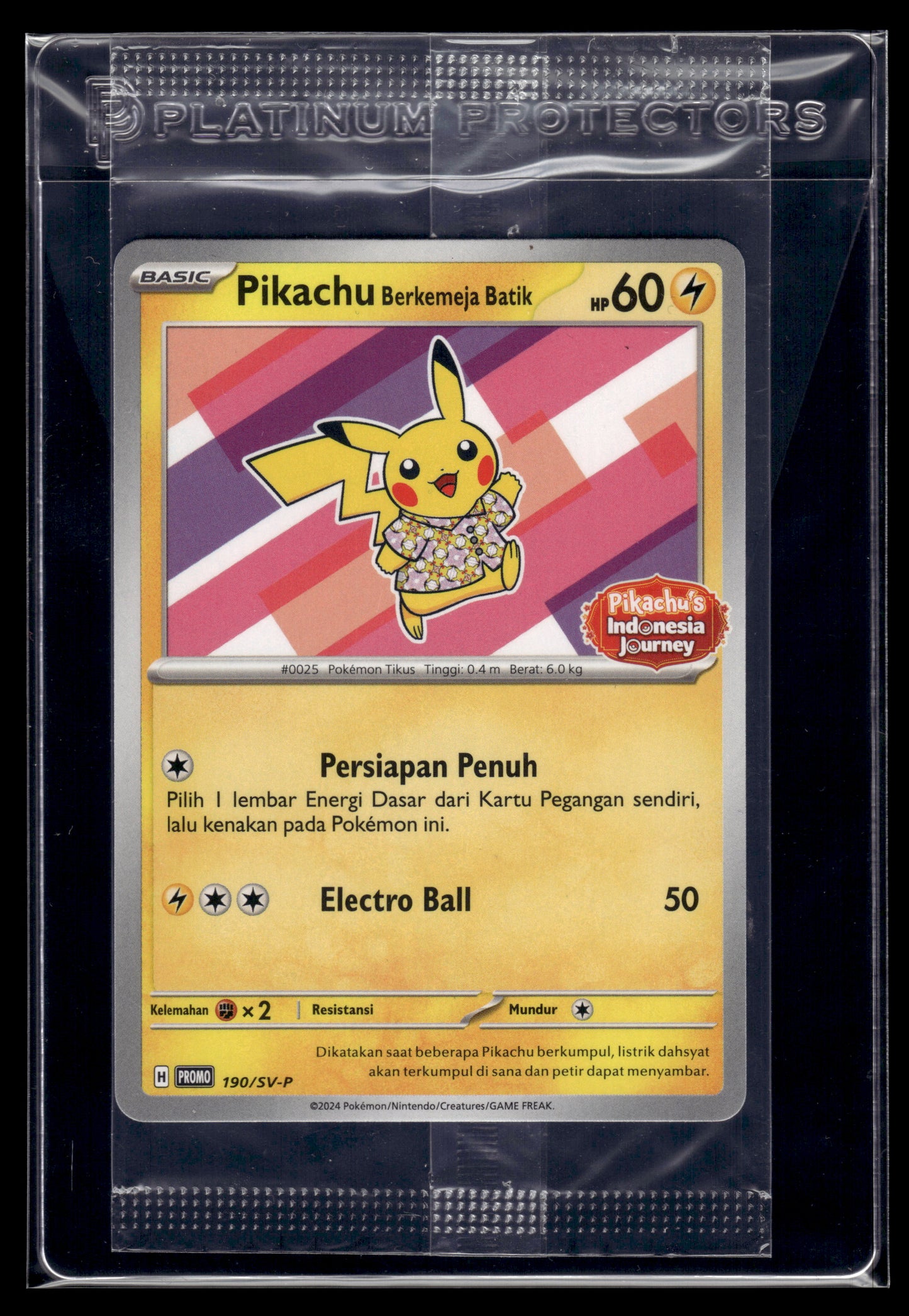 Pikachu Berkemeja Batik #190-SV-P SEALED Indonesia Journey NM