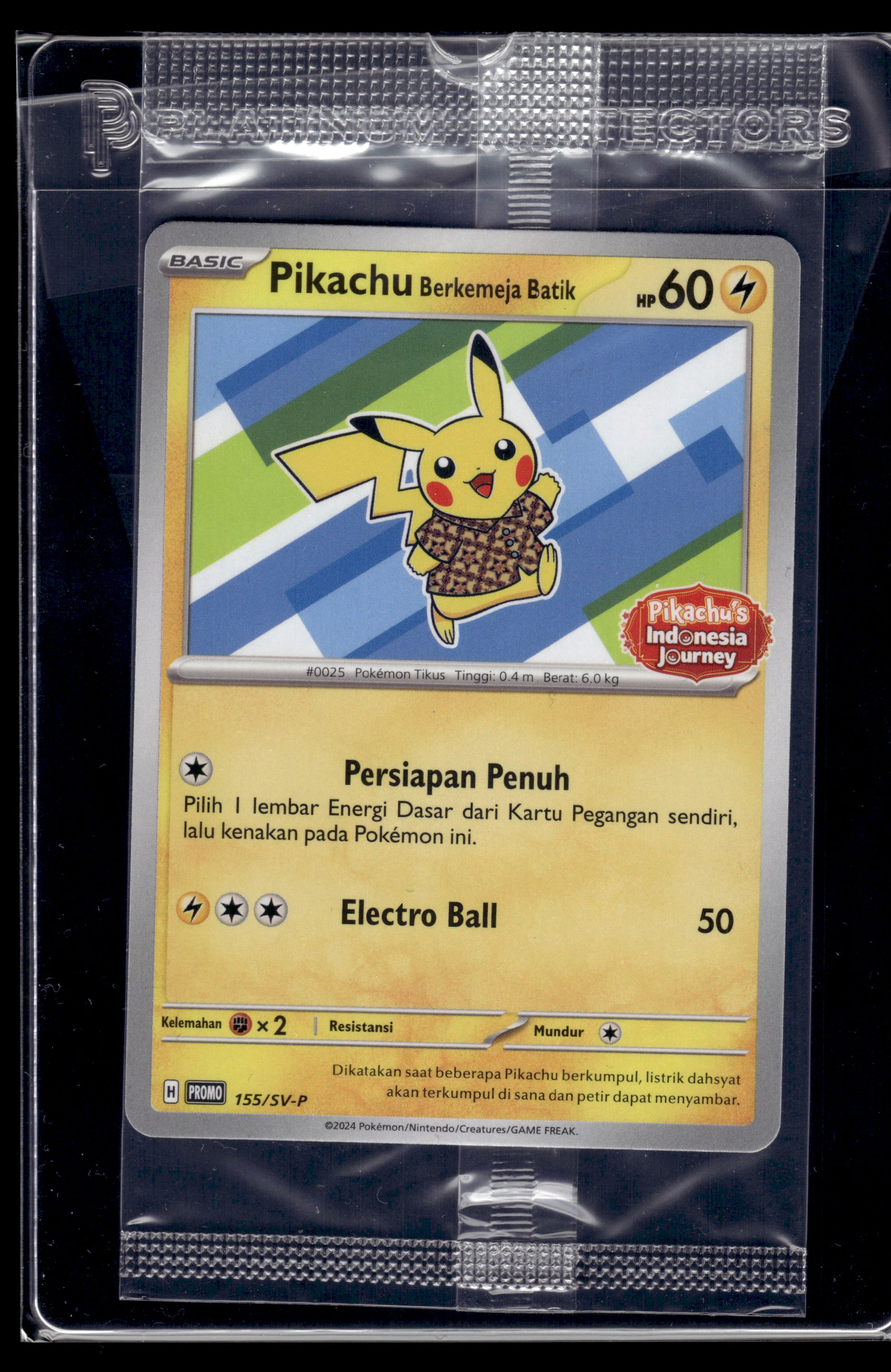 Pikachu Berkemeja Batik #155/SV-P SEALED Indonesia Journey NM