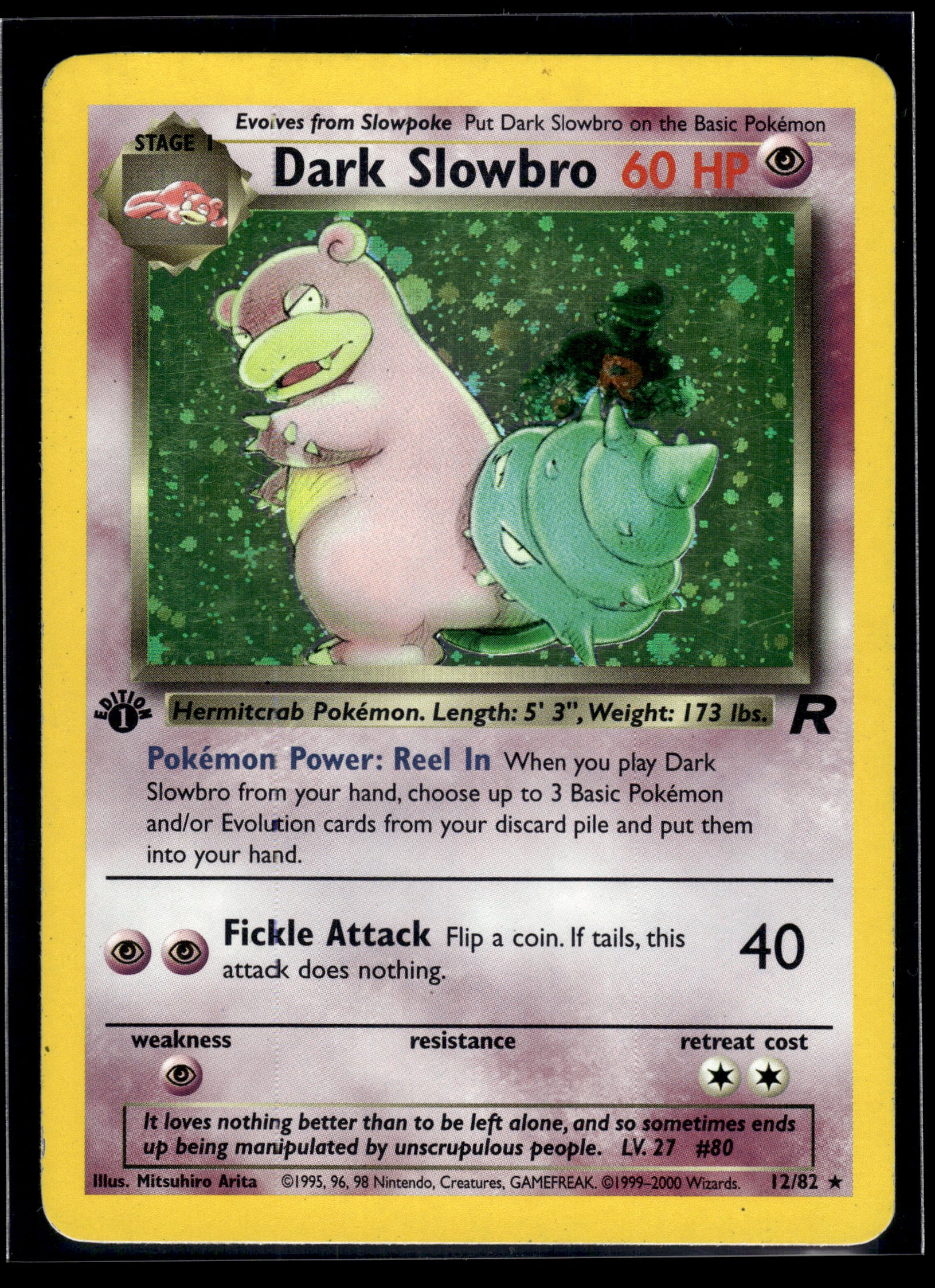 Dark Slowbro #12/82 1st Edition Team Rocket MP