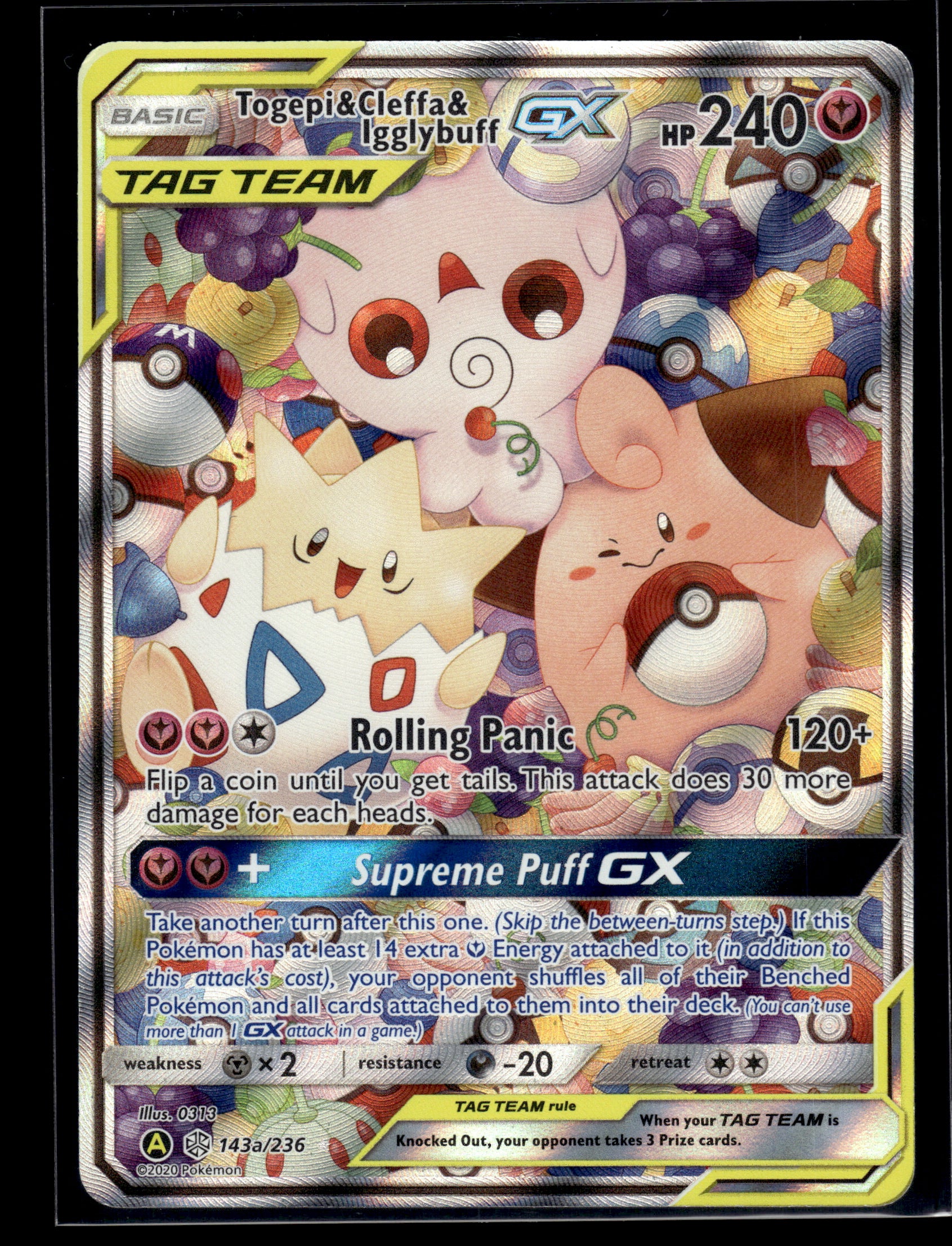 Togepi & Cleffa & Igglybuff GX #143a/236 Cosmic Eclipse LP