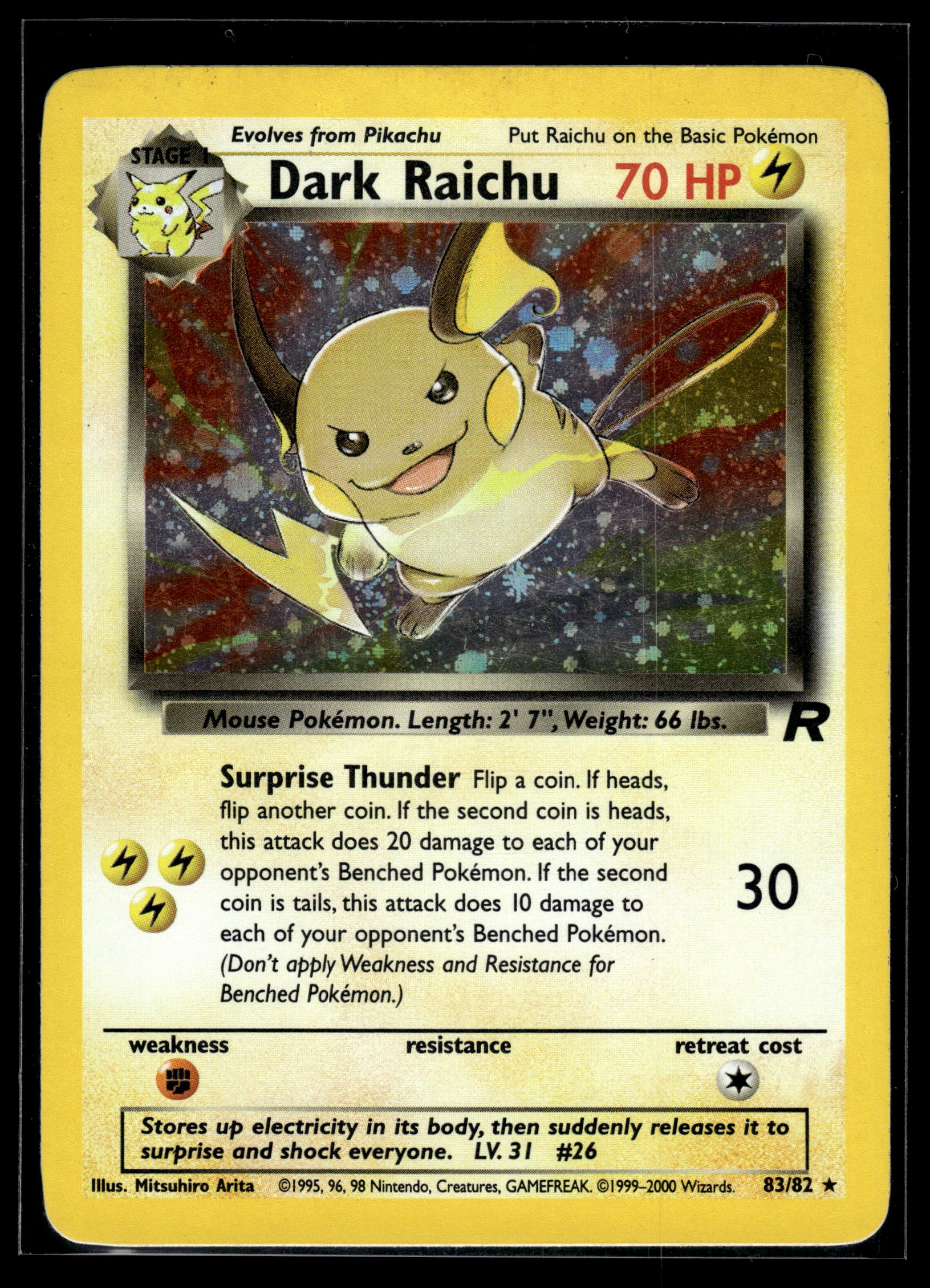 Dark Raichu #83/82 Team Rocket MP