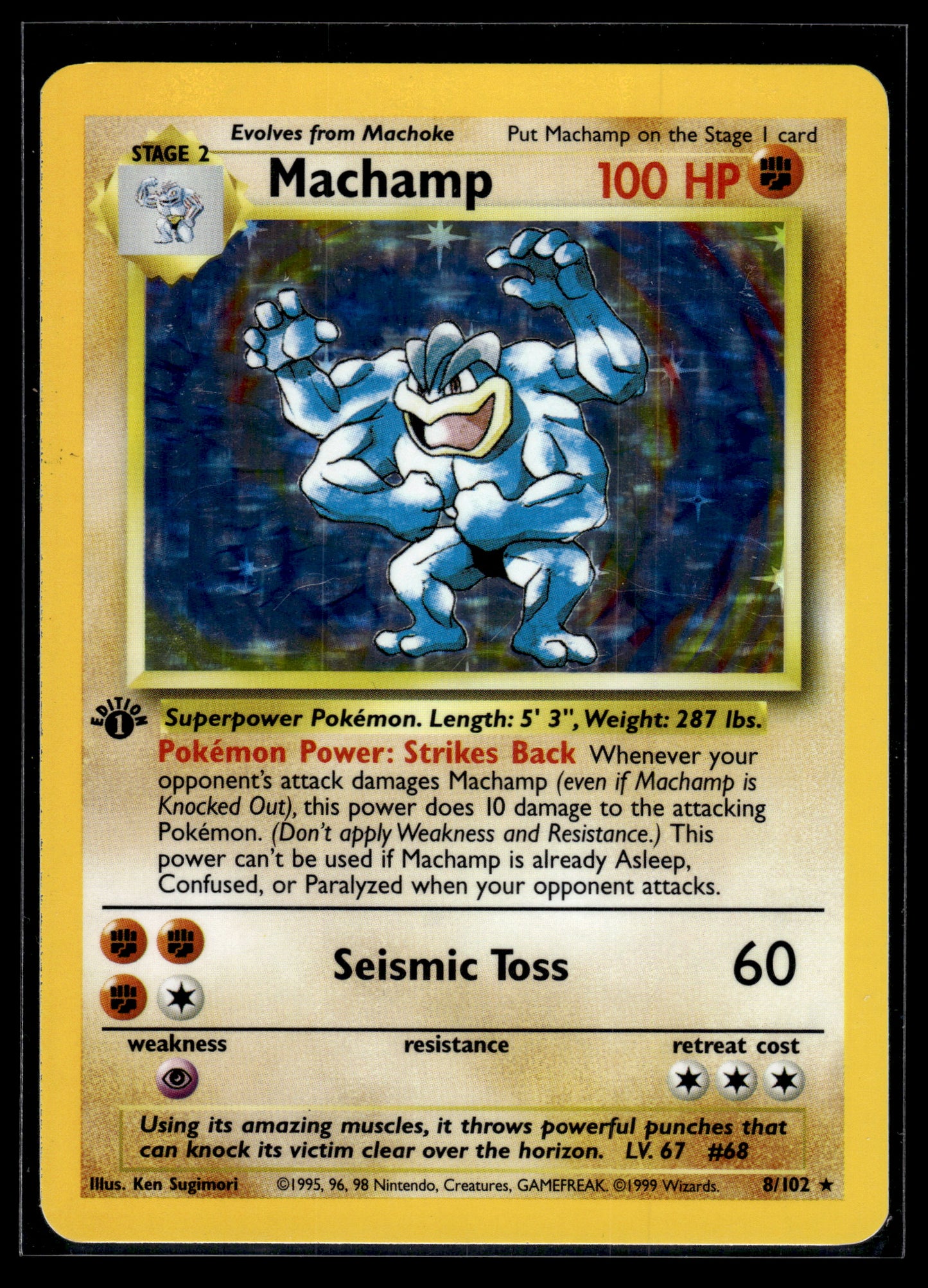 Machamp #008/102 1st Edition Base Set LP