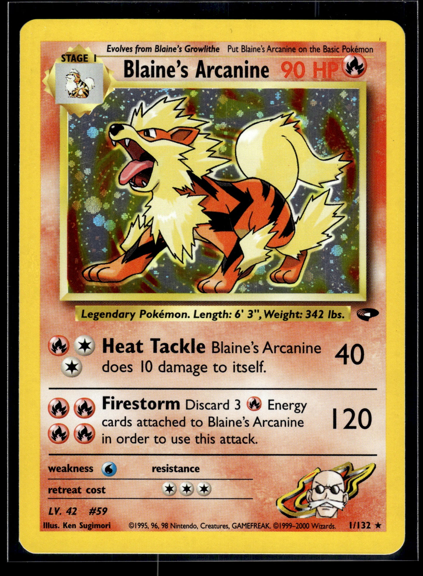 Blaine's Arcanine #001/132 Gym Challenge LP