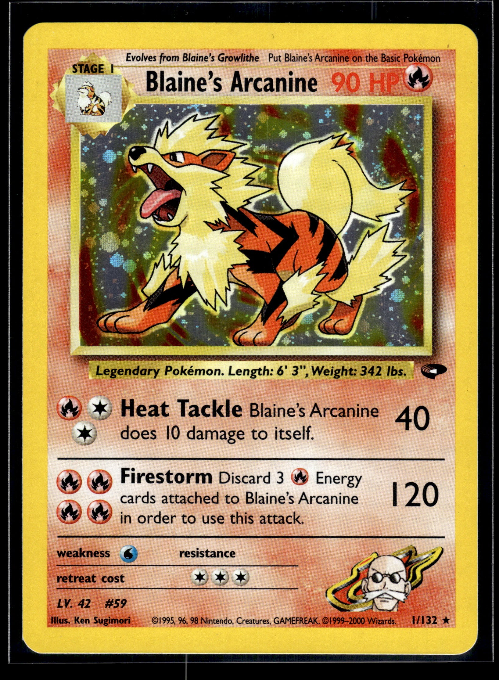 Blaine's Arcanine #001/132 Gym Challenge LP