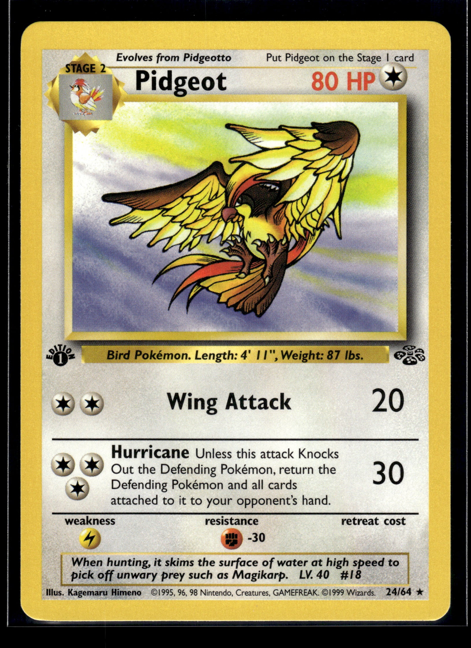Pidgeot #24/64 1st Edition Jungle LP