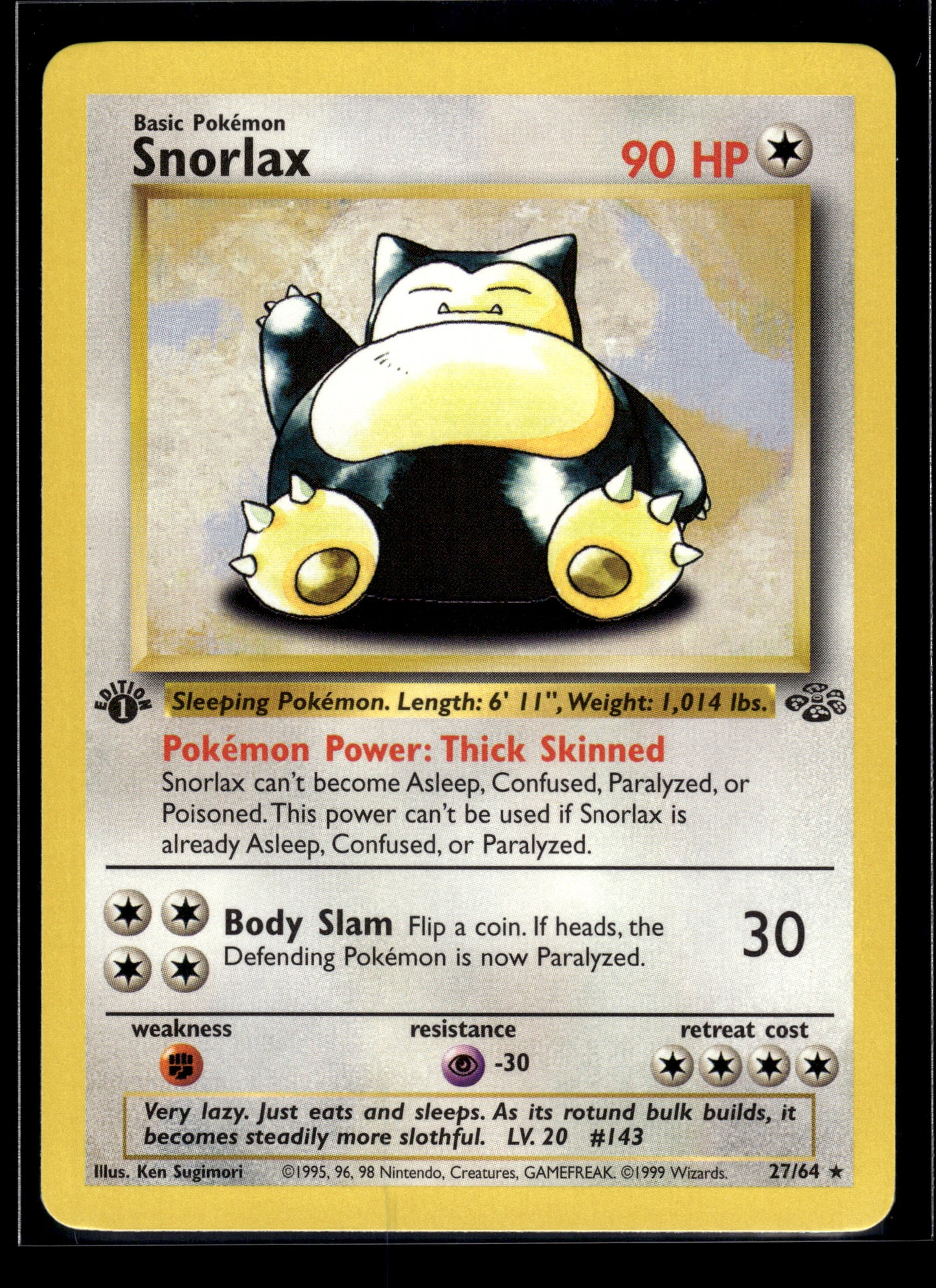 Snorlax #27/64 1st Edition Jungle LP