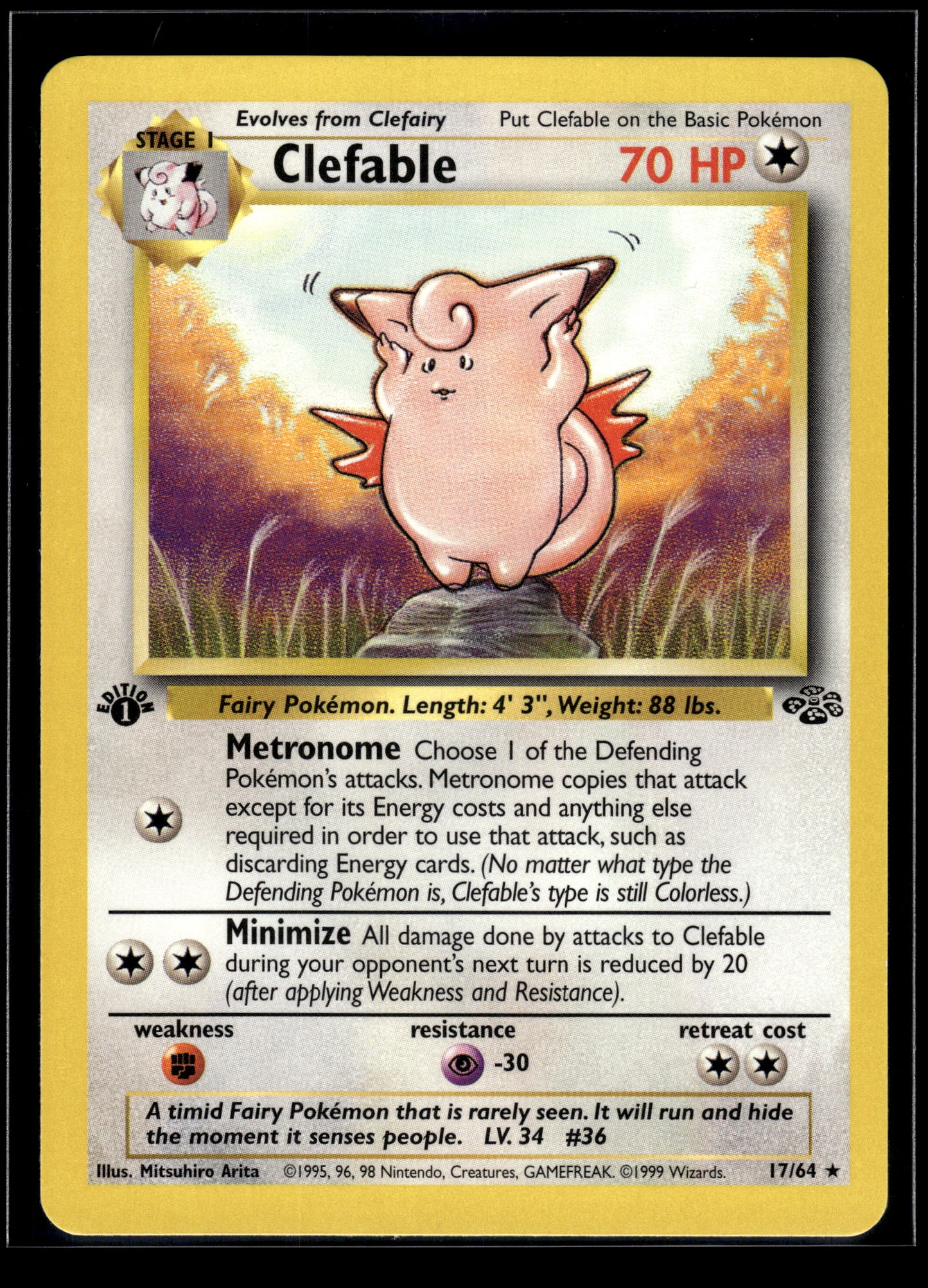 Clefable #17/64 1st Edition Jungle VLP