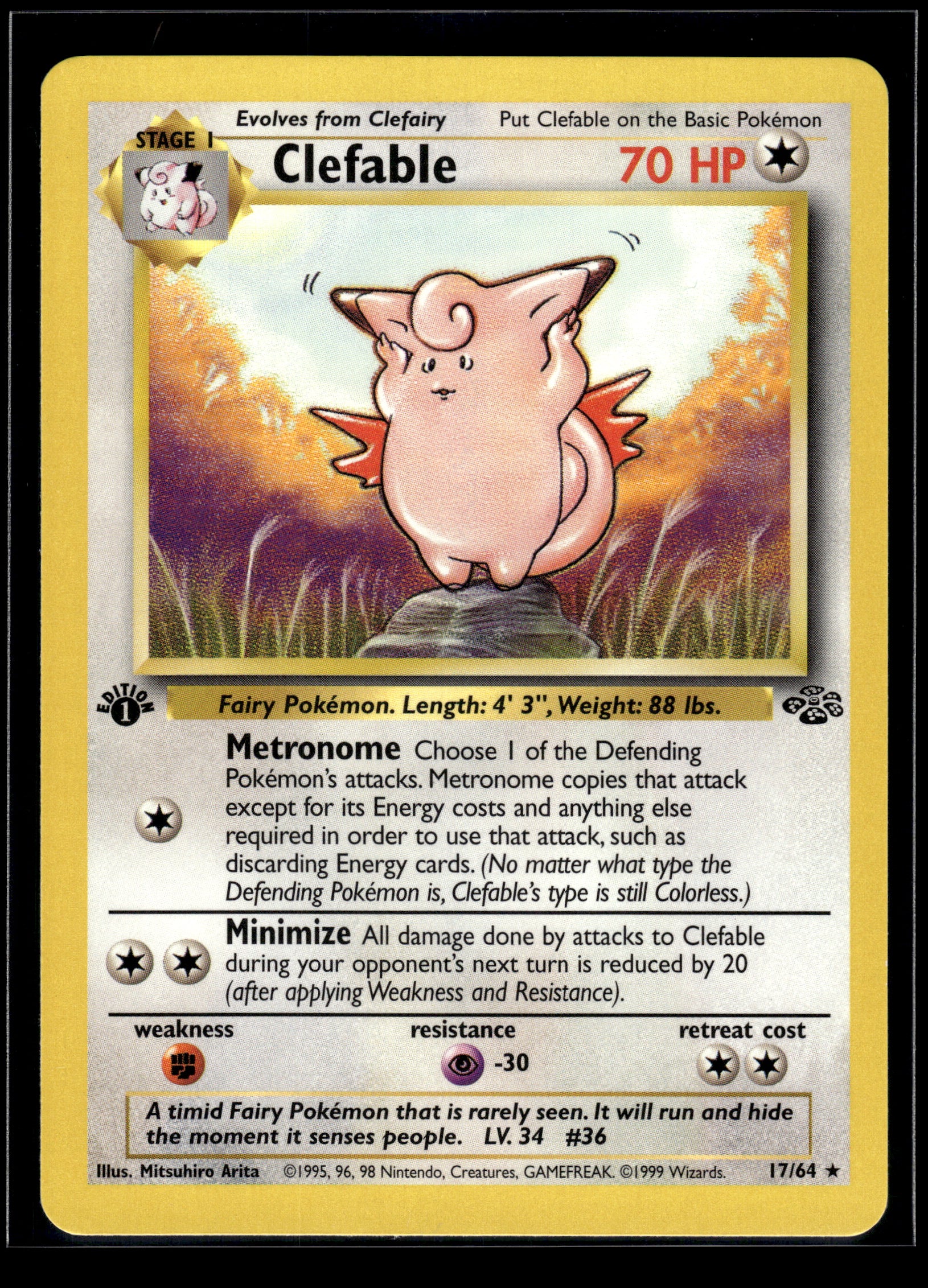 Clefable #17/64 1st Edition Jungle VLP