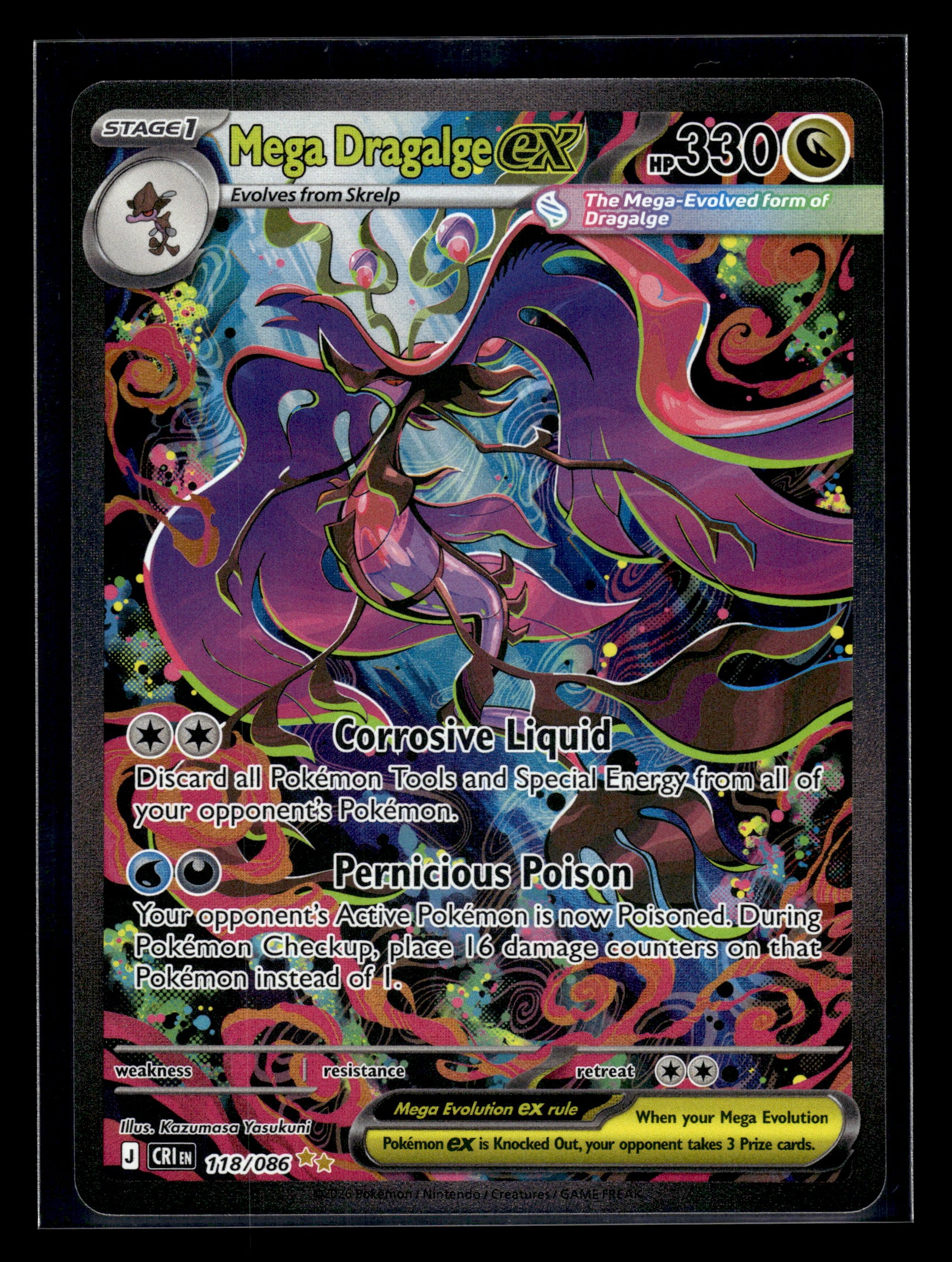 Mega Dragalge ex #118/086 Chaos Rising NM