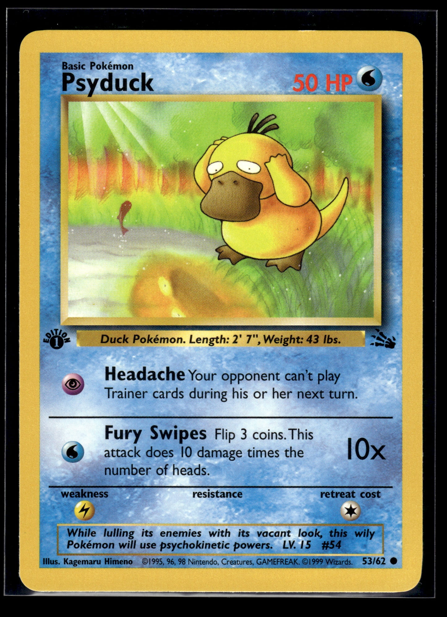 Psyduck #53/62 1st Edition Fossil LP