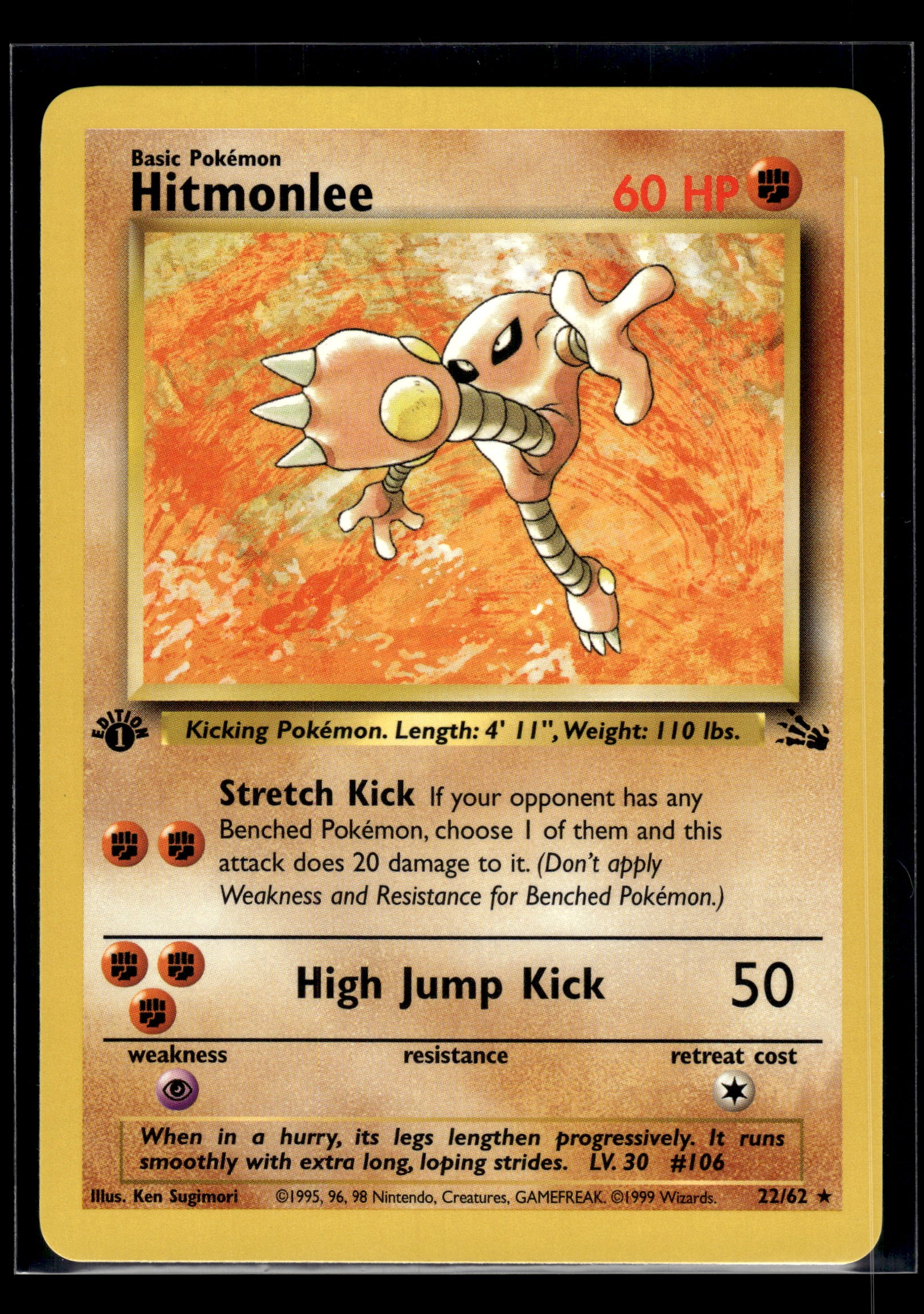 Hitmonlee #22/62 1st Edition Fossil LP