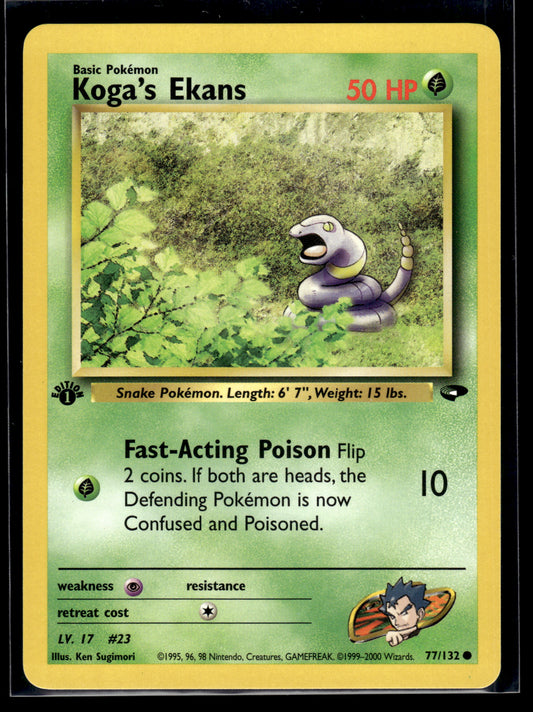 Koga's Ekans #077/132 1st Edition Gym Challenge LP