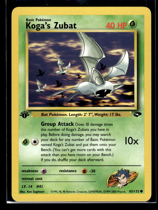 Koga's Zubat #083/132 1st Edition Gym Challenge VLP