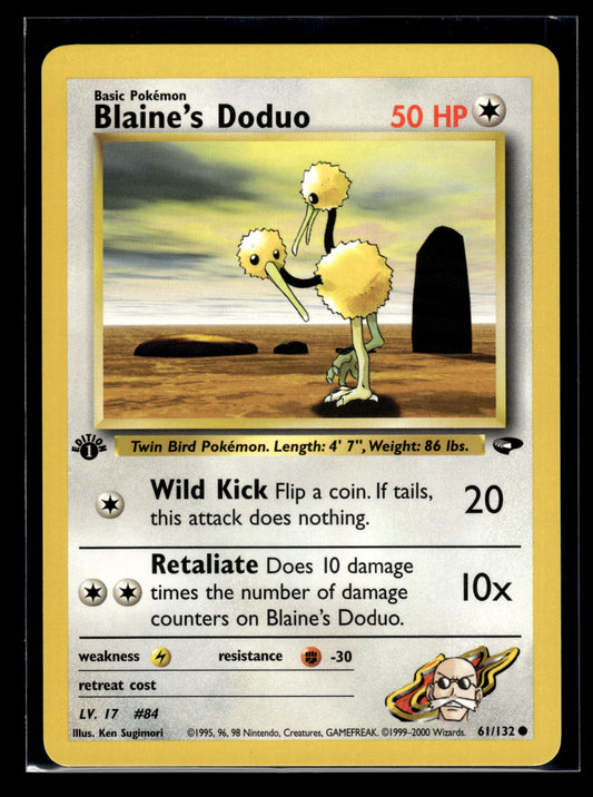 Blaine's Doduo #061/132 1st Edition Gym Challenge LP