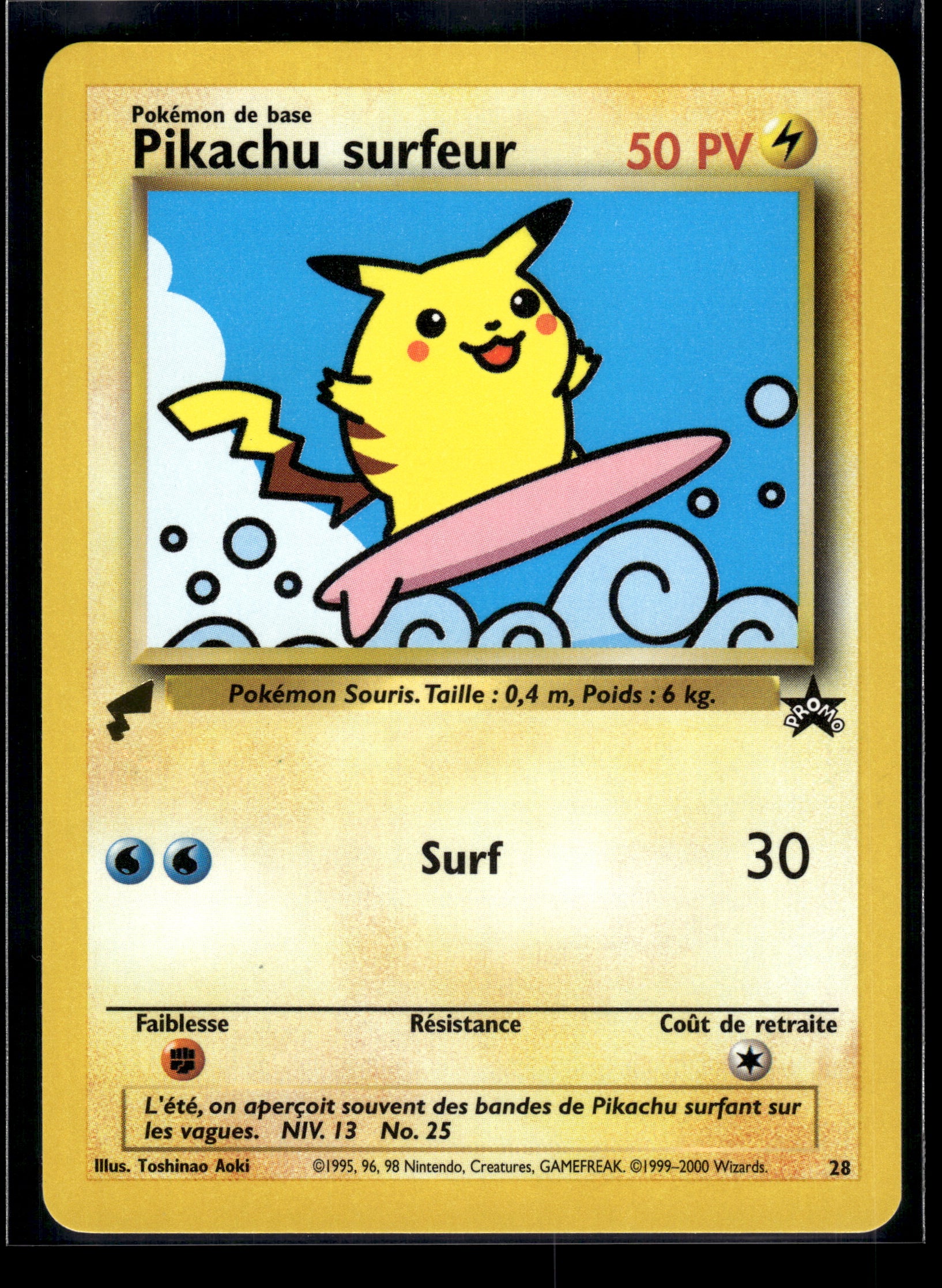 Pikachu Surfuer #28 FRENCH Pikachu World Collection Promos LP