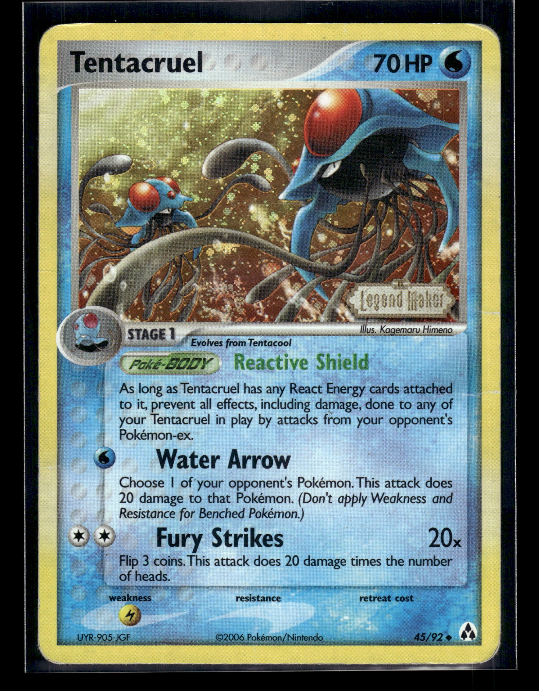 Tentacruel #45/92 Reverse Holo Legend Maker HP