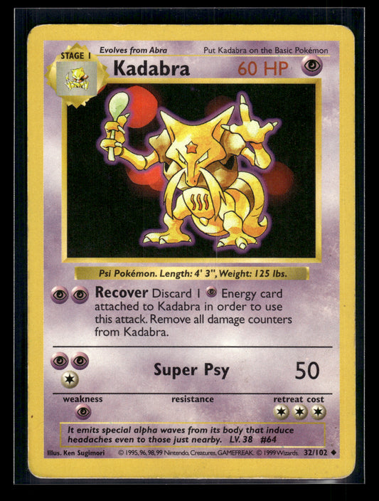Kadabra #032/102 Shadowless Base Set MP