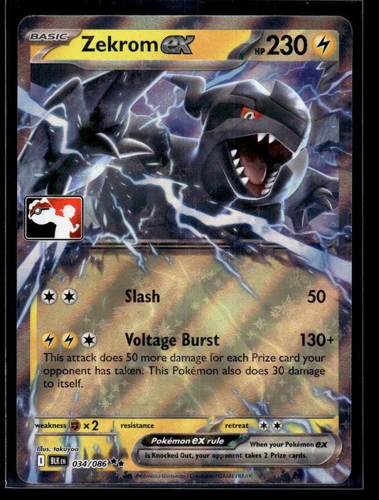 Zekrom ex #034/086 Prize Pack STAMPED Black Bolt VLP