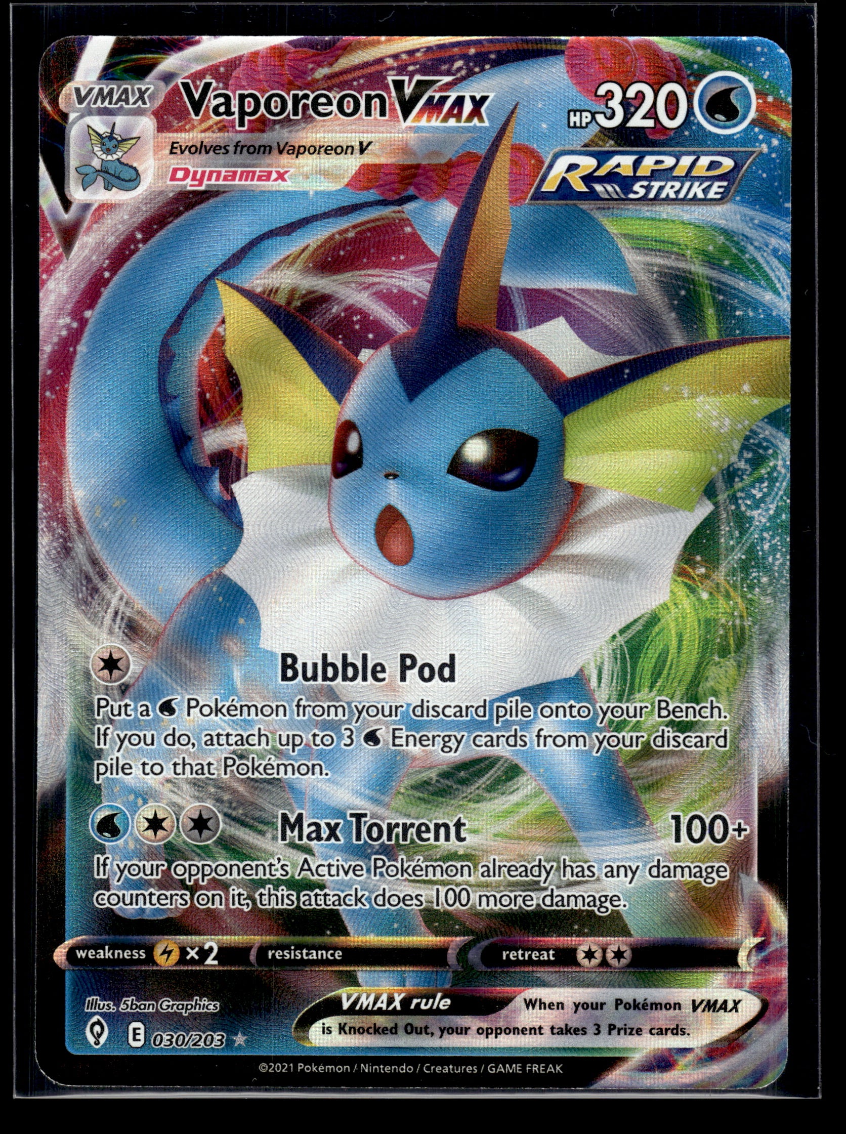 Vaporeon VMAX #030/203 Evolving Skies VLP