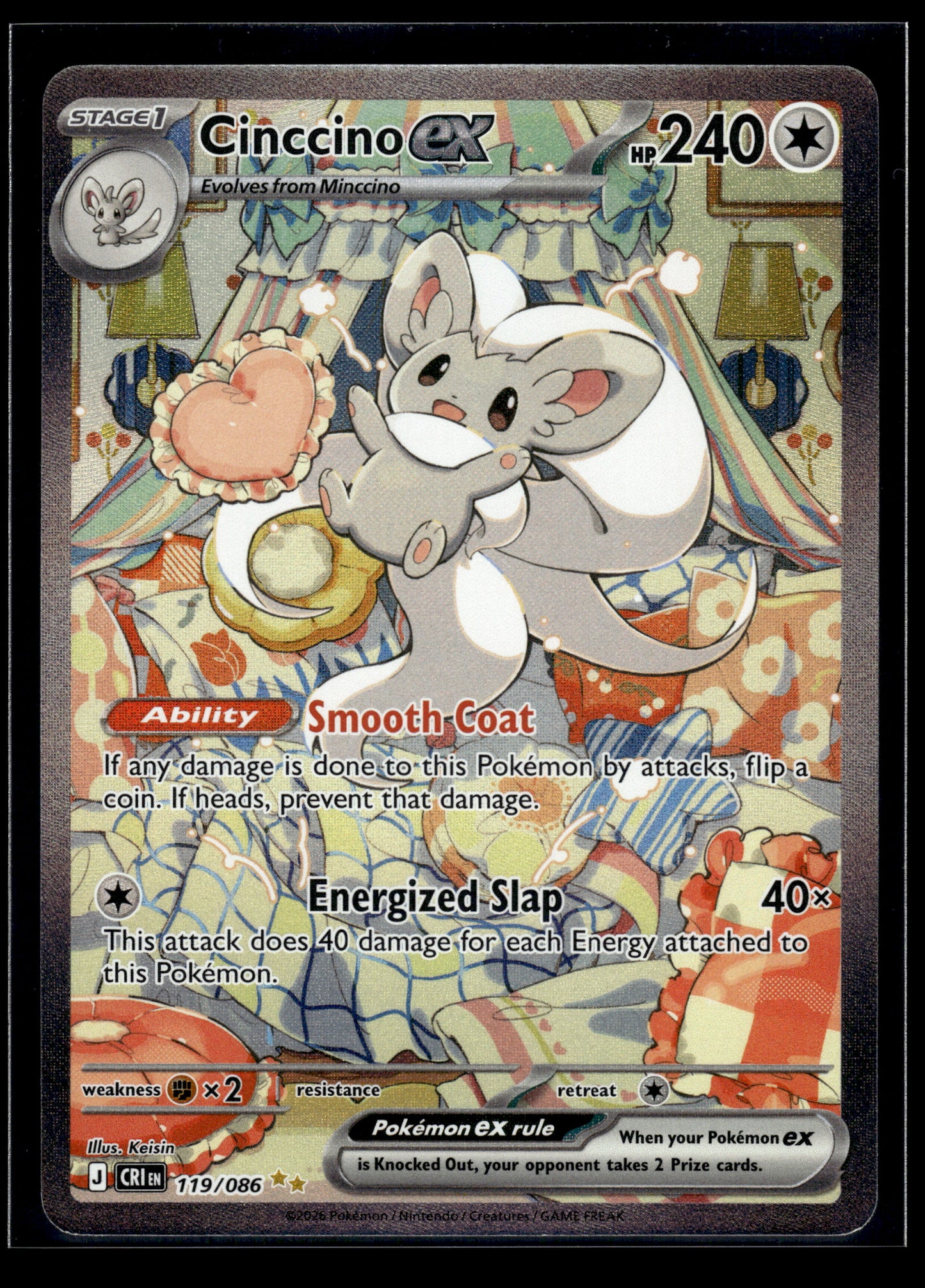 Cinccino ex #119/086 Chaos Rising NM