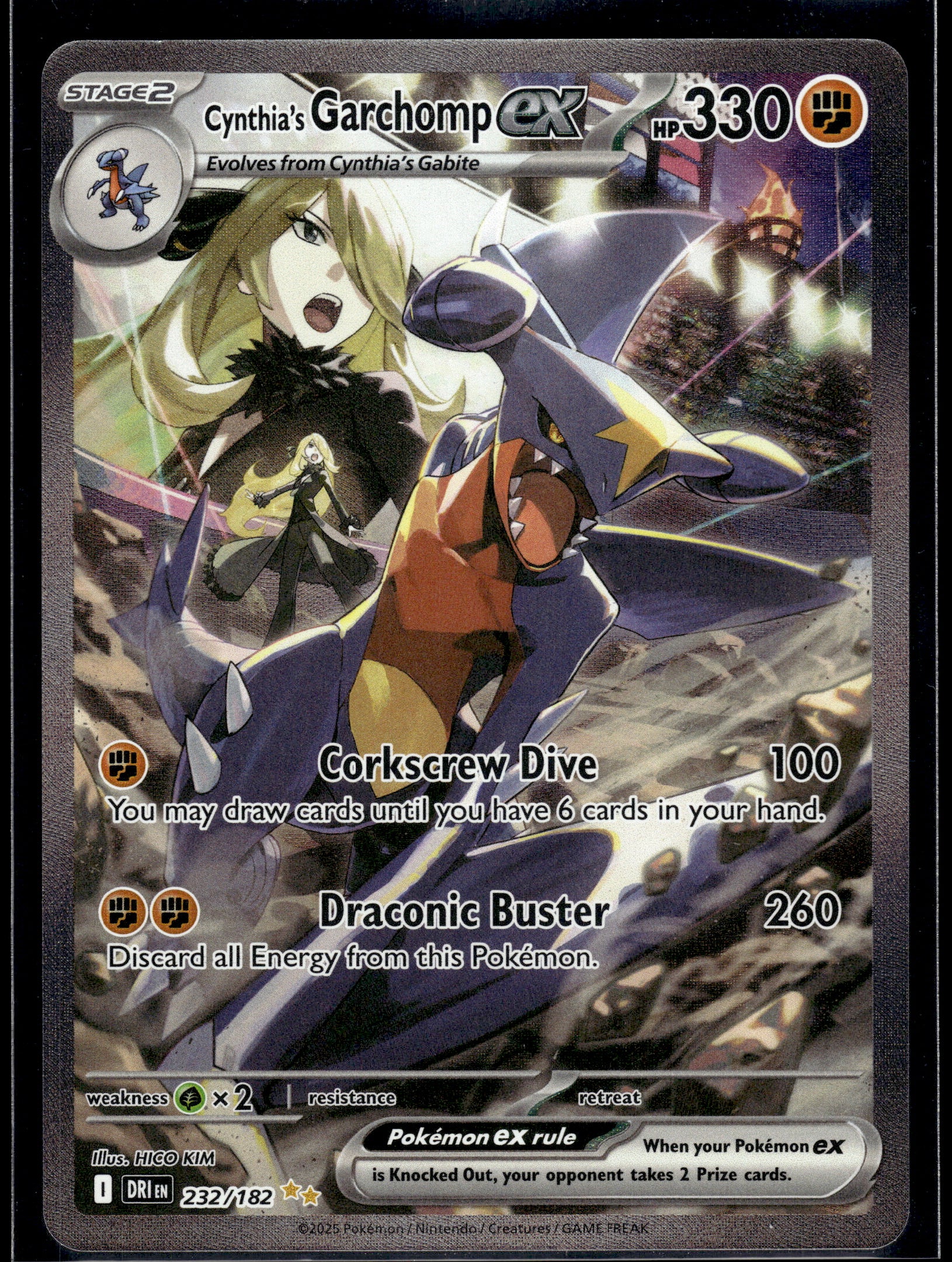 Cynthia's Garchomp ex #232/182 Destined Rivals NM