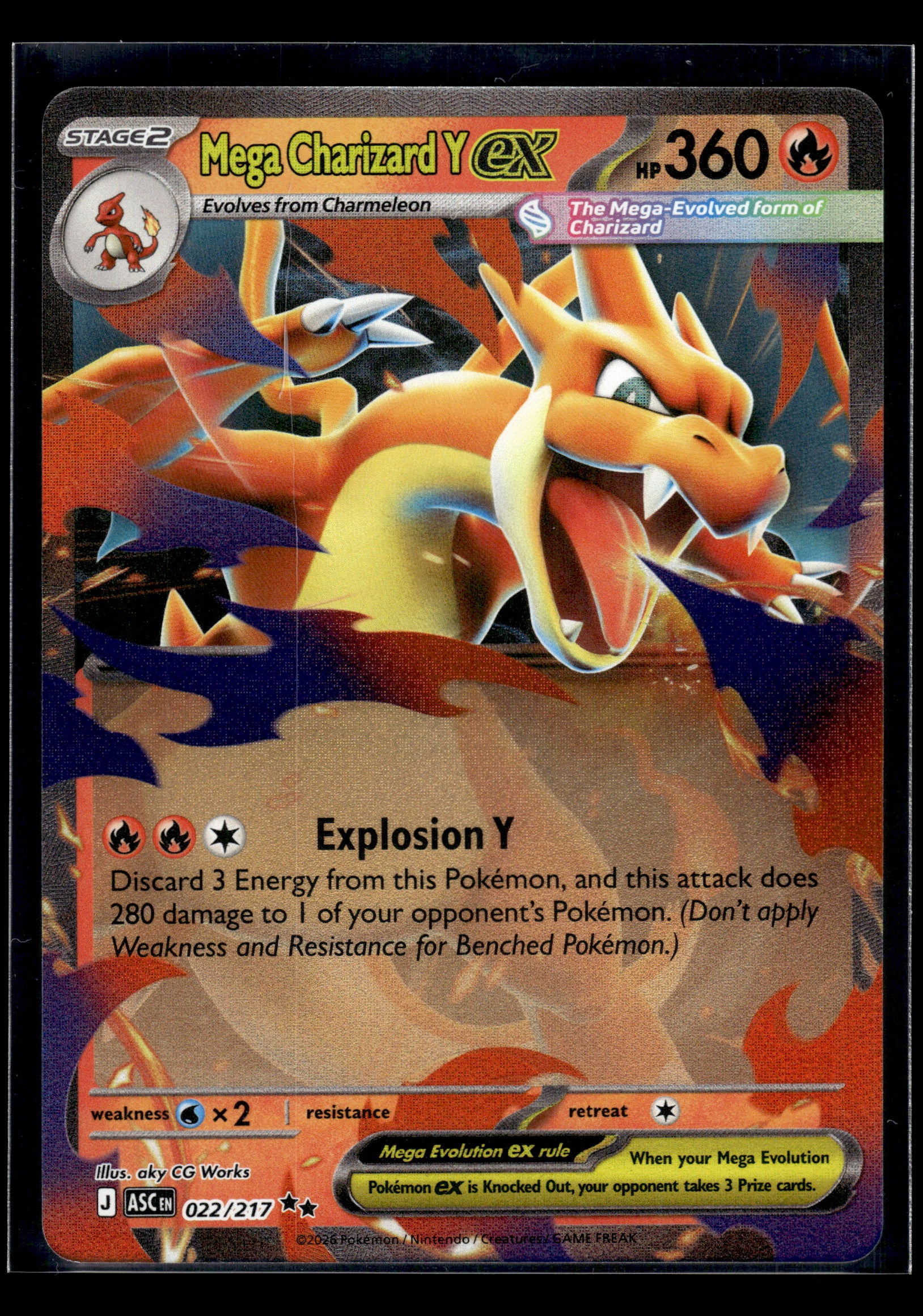 Mega Charizard Y ex #022/217 Ascended Heroes NM