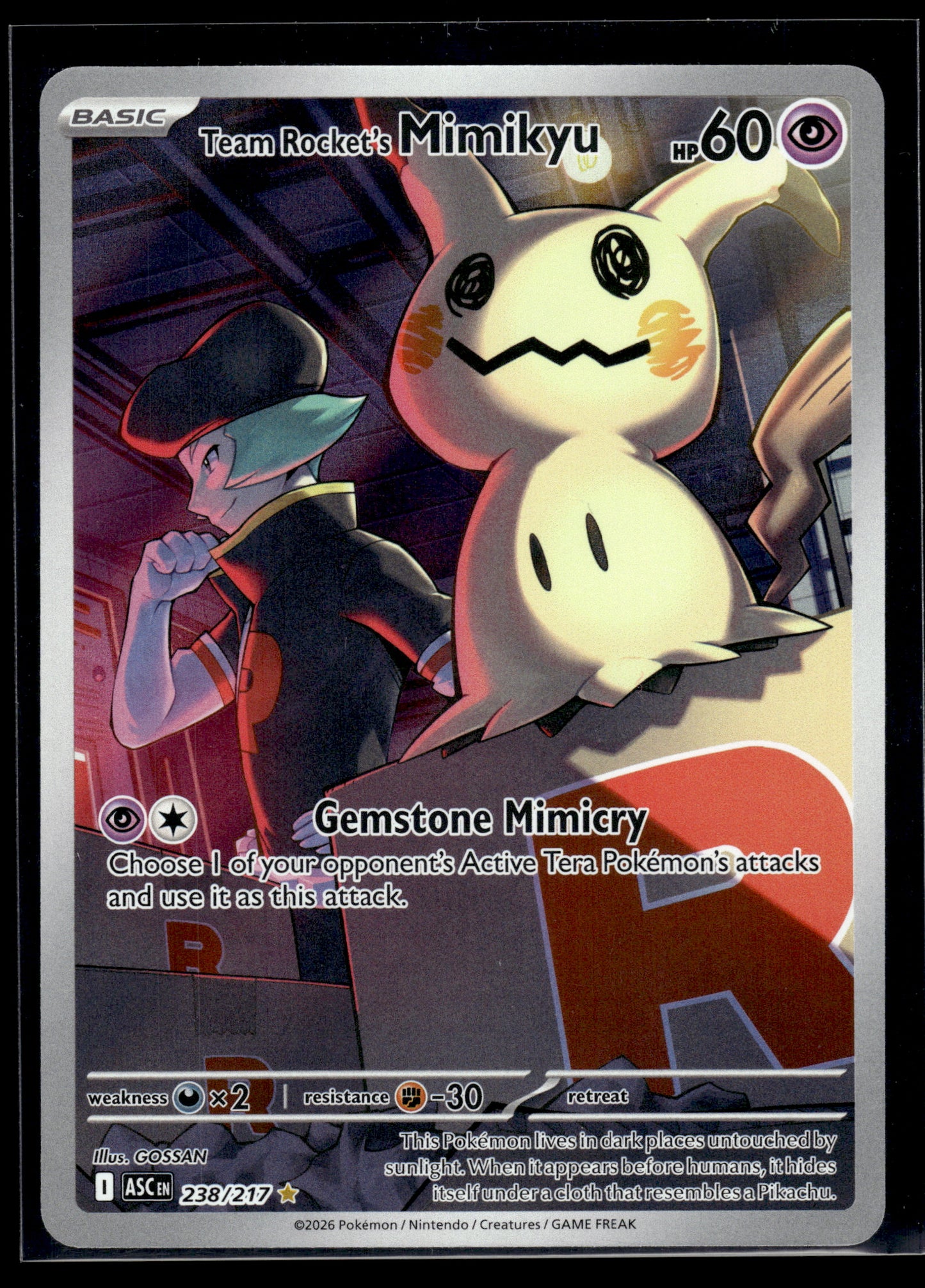Team Rocket's Mimikyu #238/217 Ascended Heroes NM