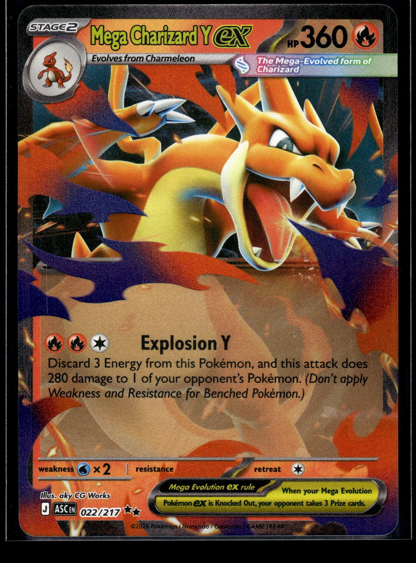 Mega Charizard Y ex #022/217 Ascended Heroes NM