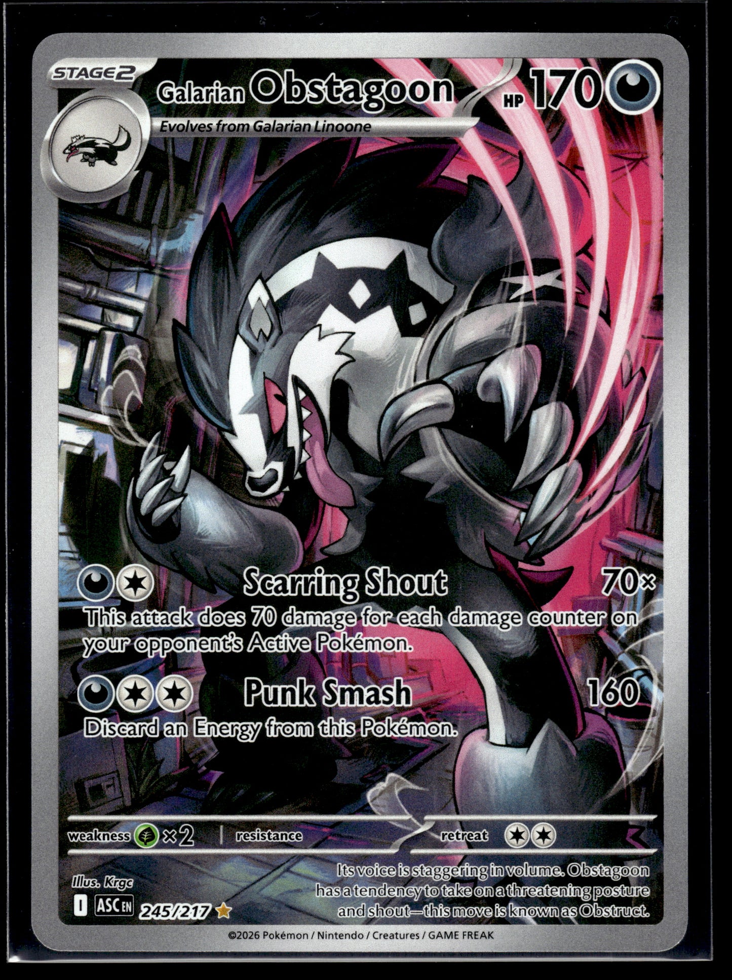 Galarian Obstagoon #245/217 Ascended Heroes VLP