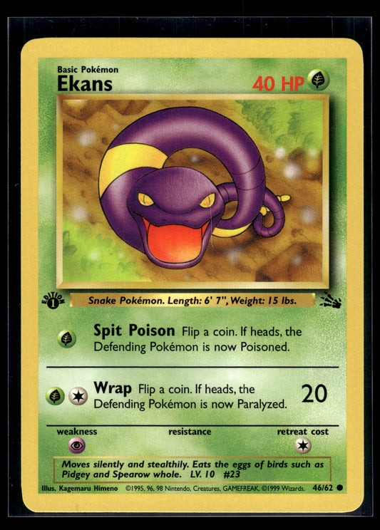 Ekans #46/62 1st Edition Fossil LP