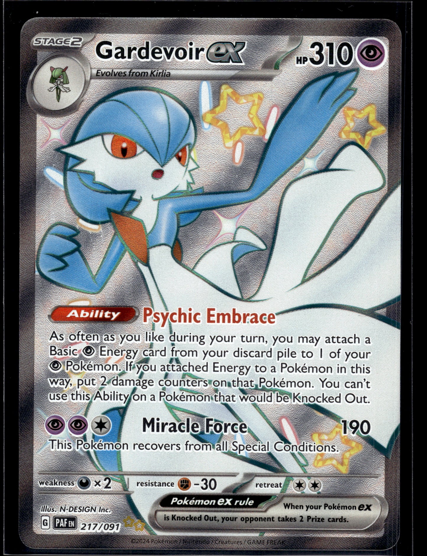 Gardevoir ex #217/091 Paldean Fates NM