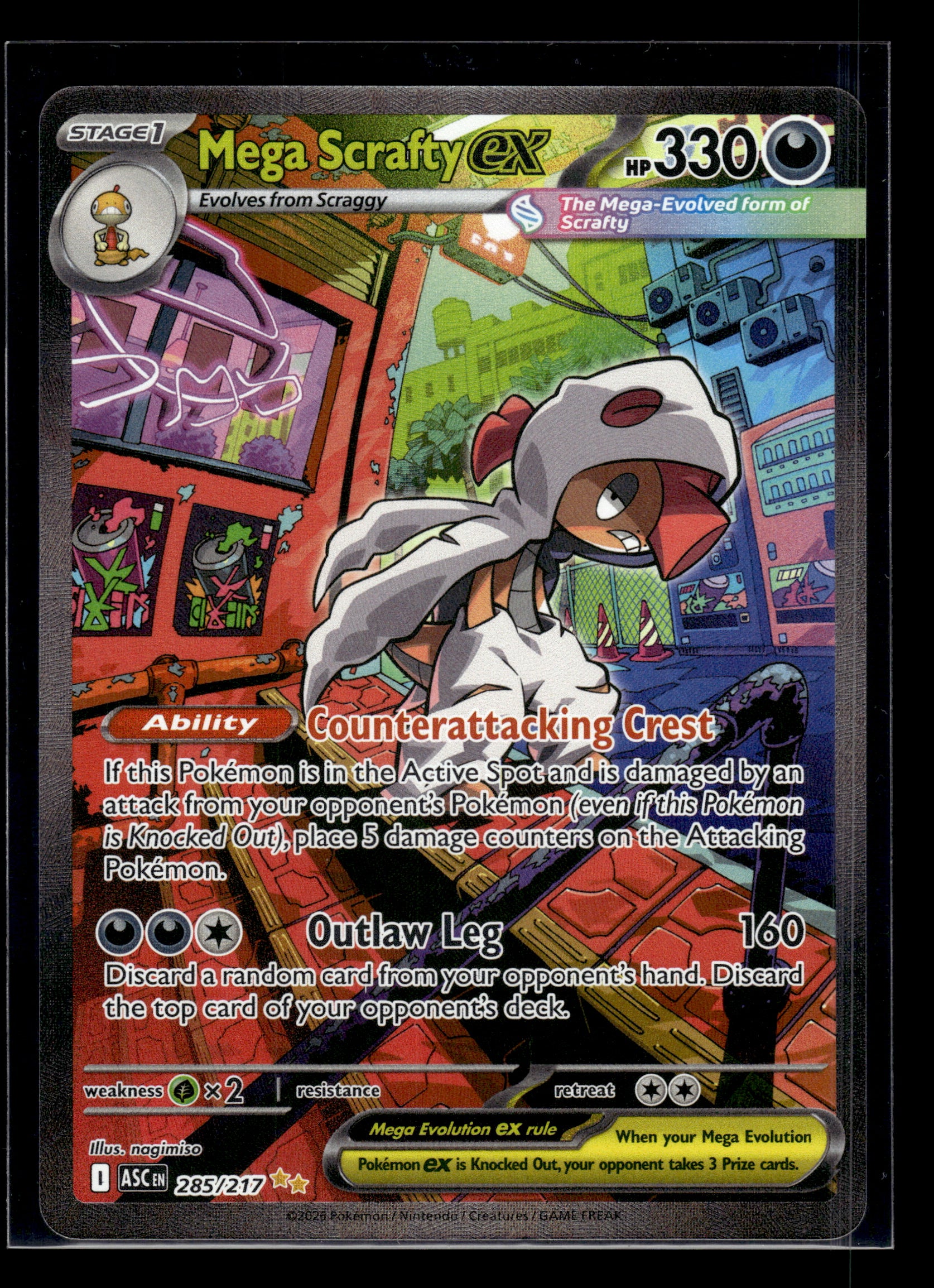 Mega Scrafty ex #285/217 Ascended Heroes NM
