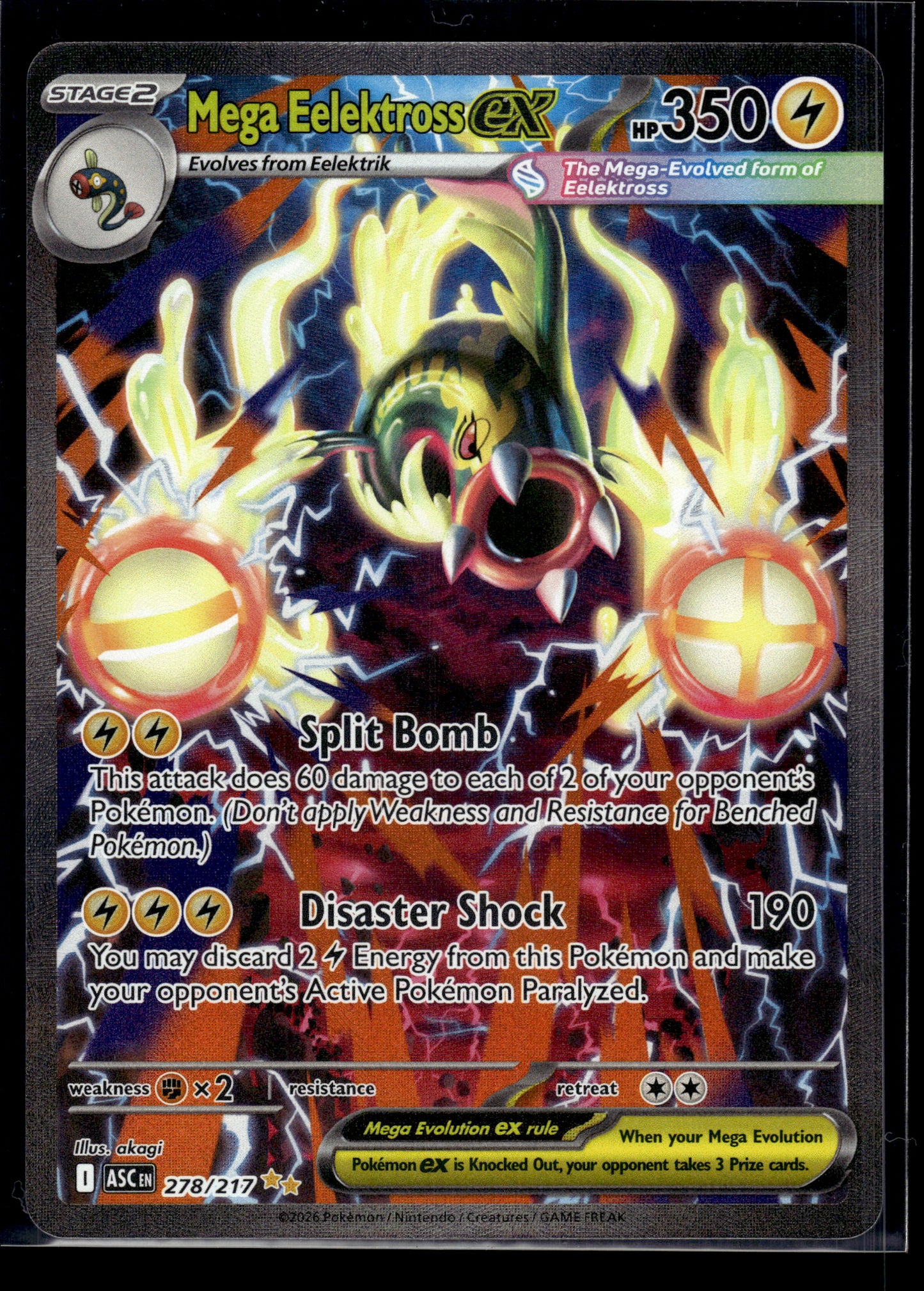 Mega Eelektross ex #278/217 Ascended Heroes NM