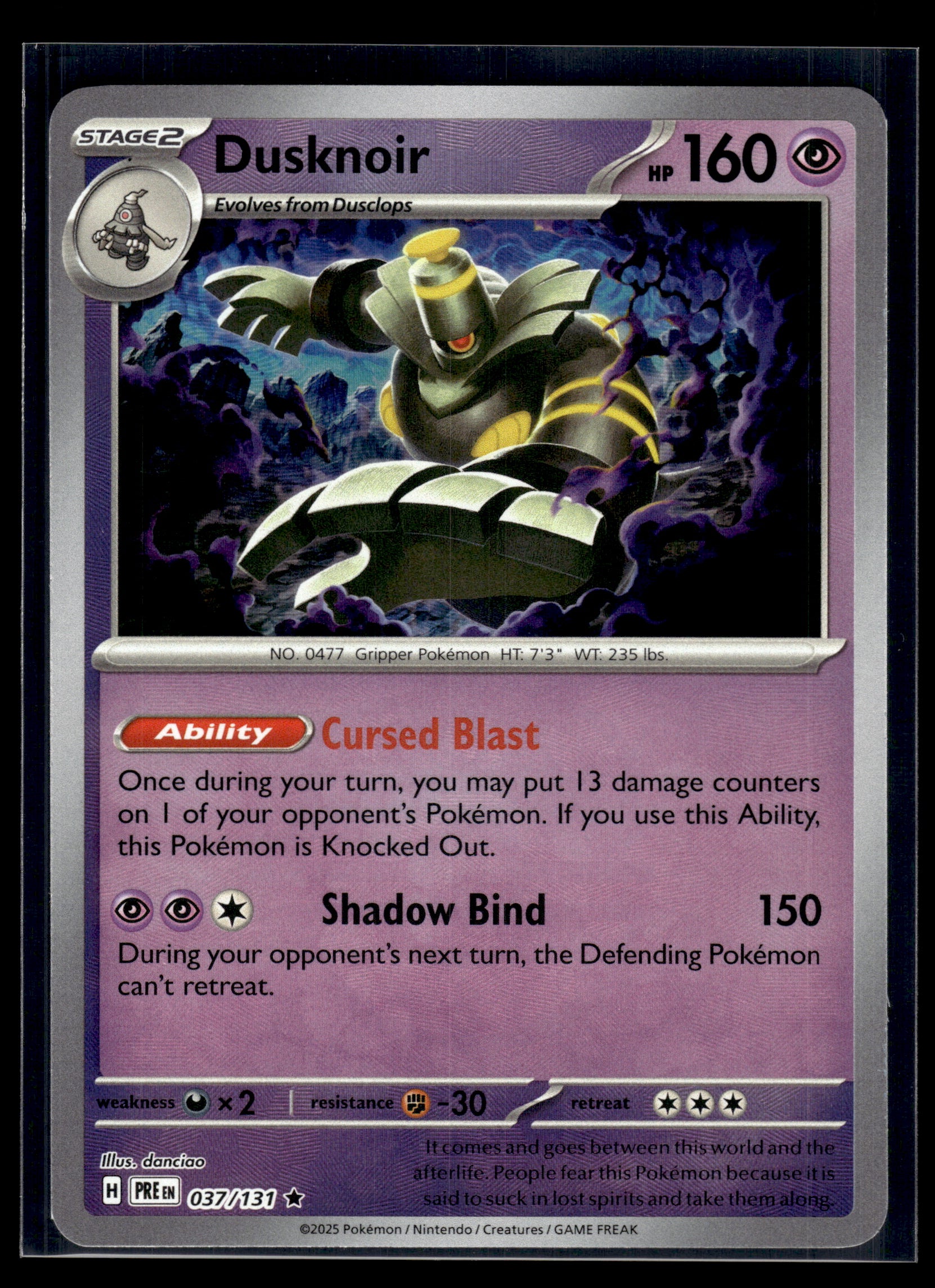 Dusknoir (Master Ball) #037/131 Prismatic Evolutions LP