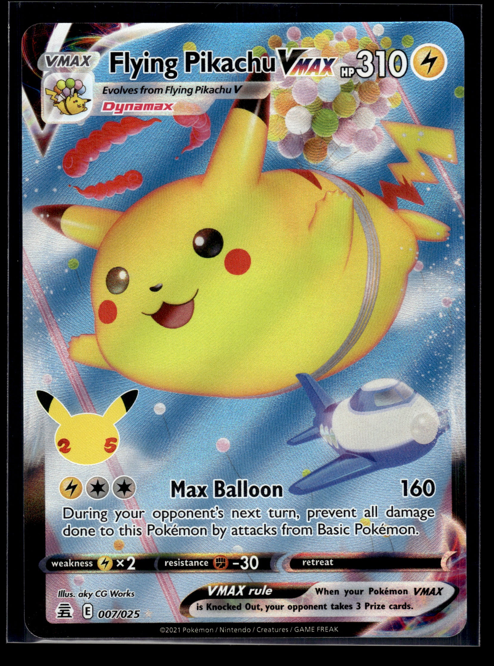 Flying Pikachu VMAX #007/025 Celebrations NM