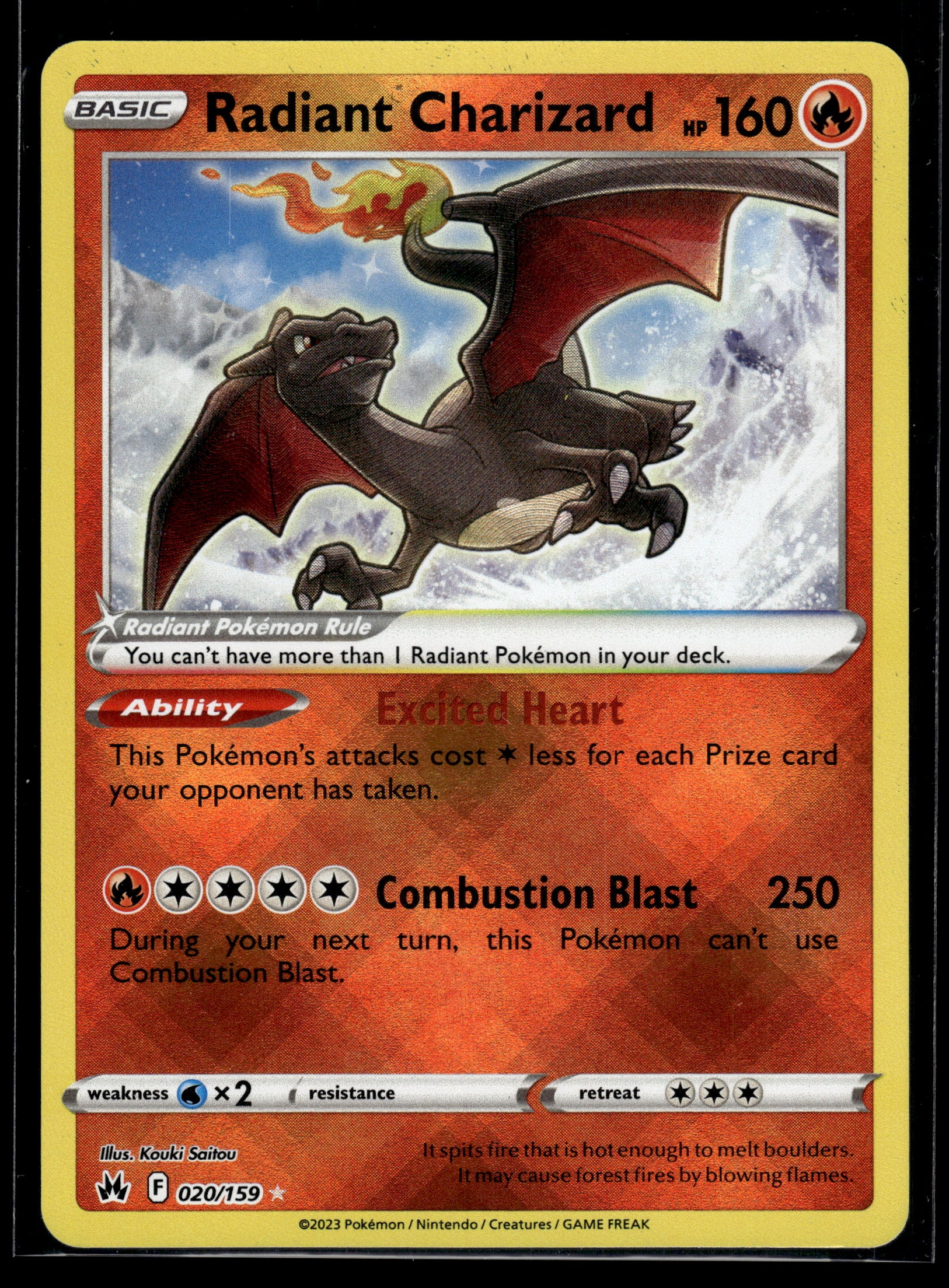 Radiant Charizard #020/159 Crown Zenith LP