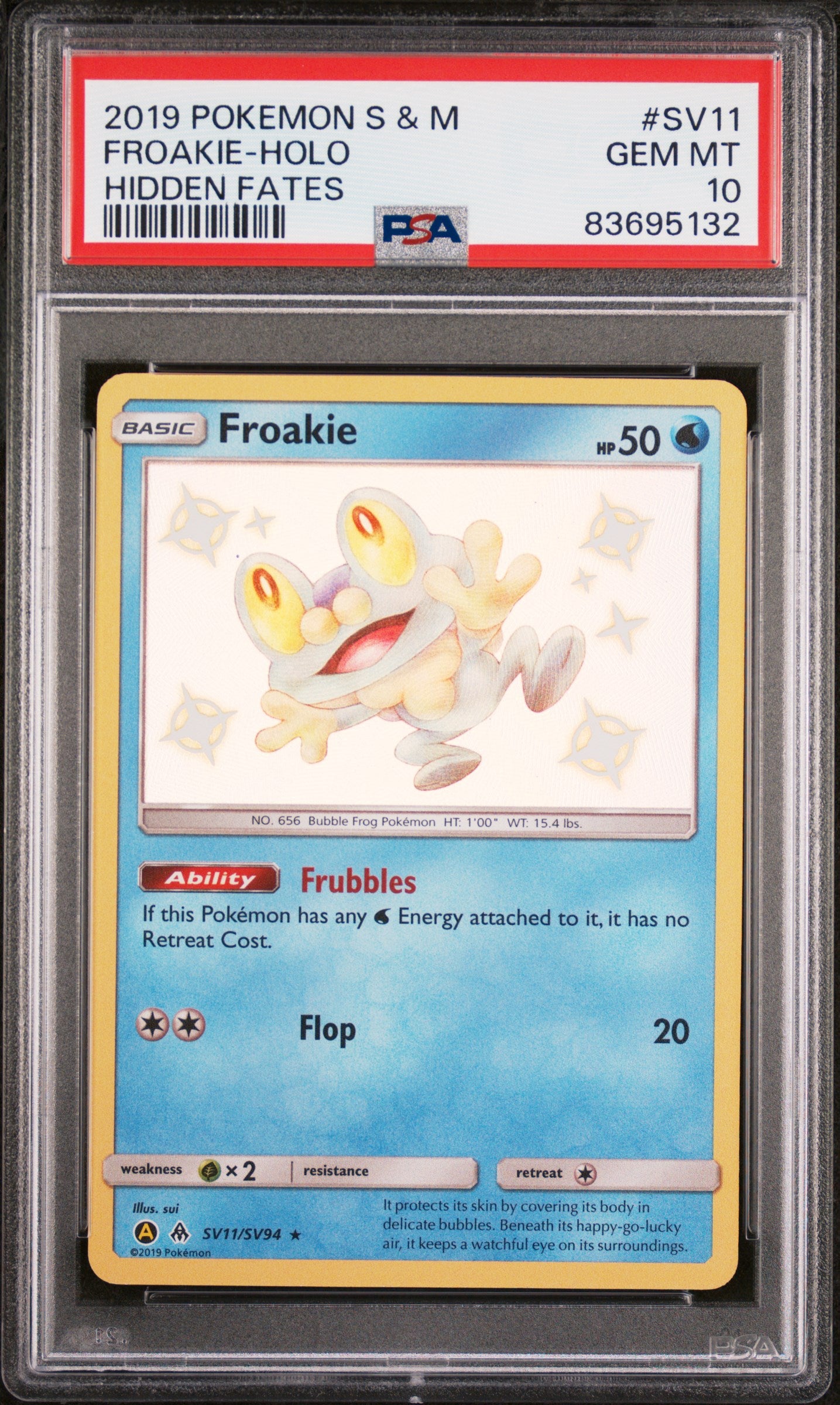 PSA 10 Froakie #SV11 Hidden Fates
