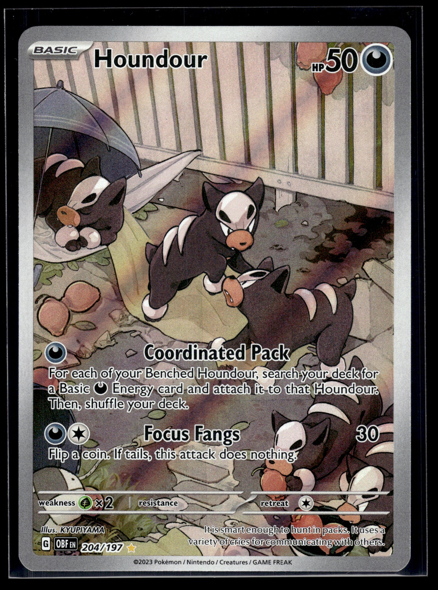 Houndour #204/197 Obsidian Flames LP