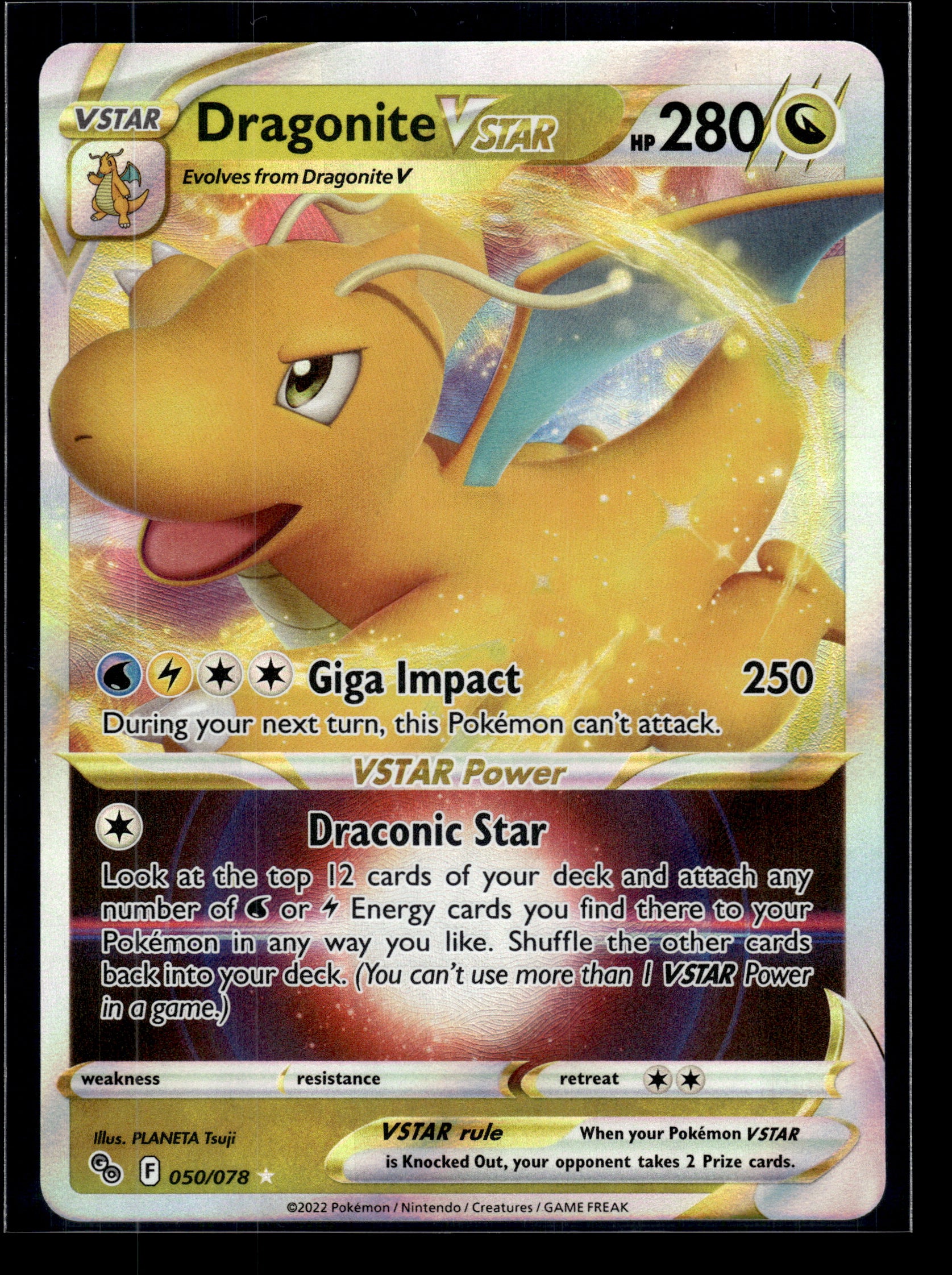 Dragonite VSTAR #050/078 Pokemon GO NM