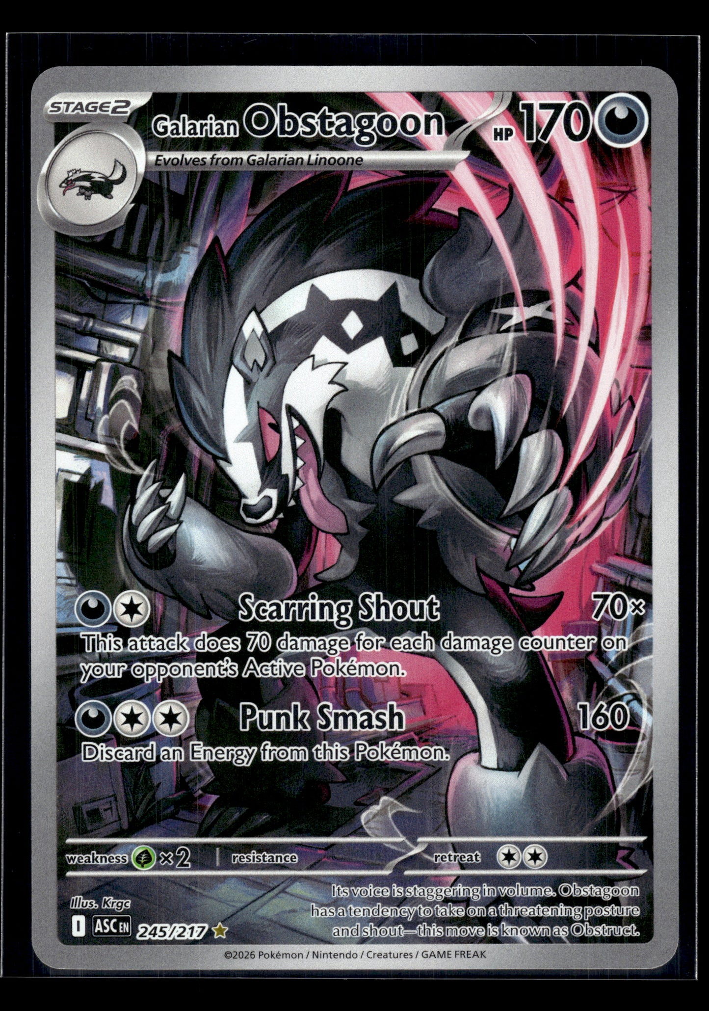 Galarian Obstagoon #245/217 Ascended Heroes VLP